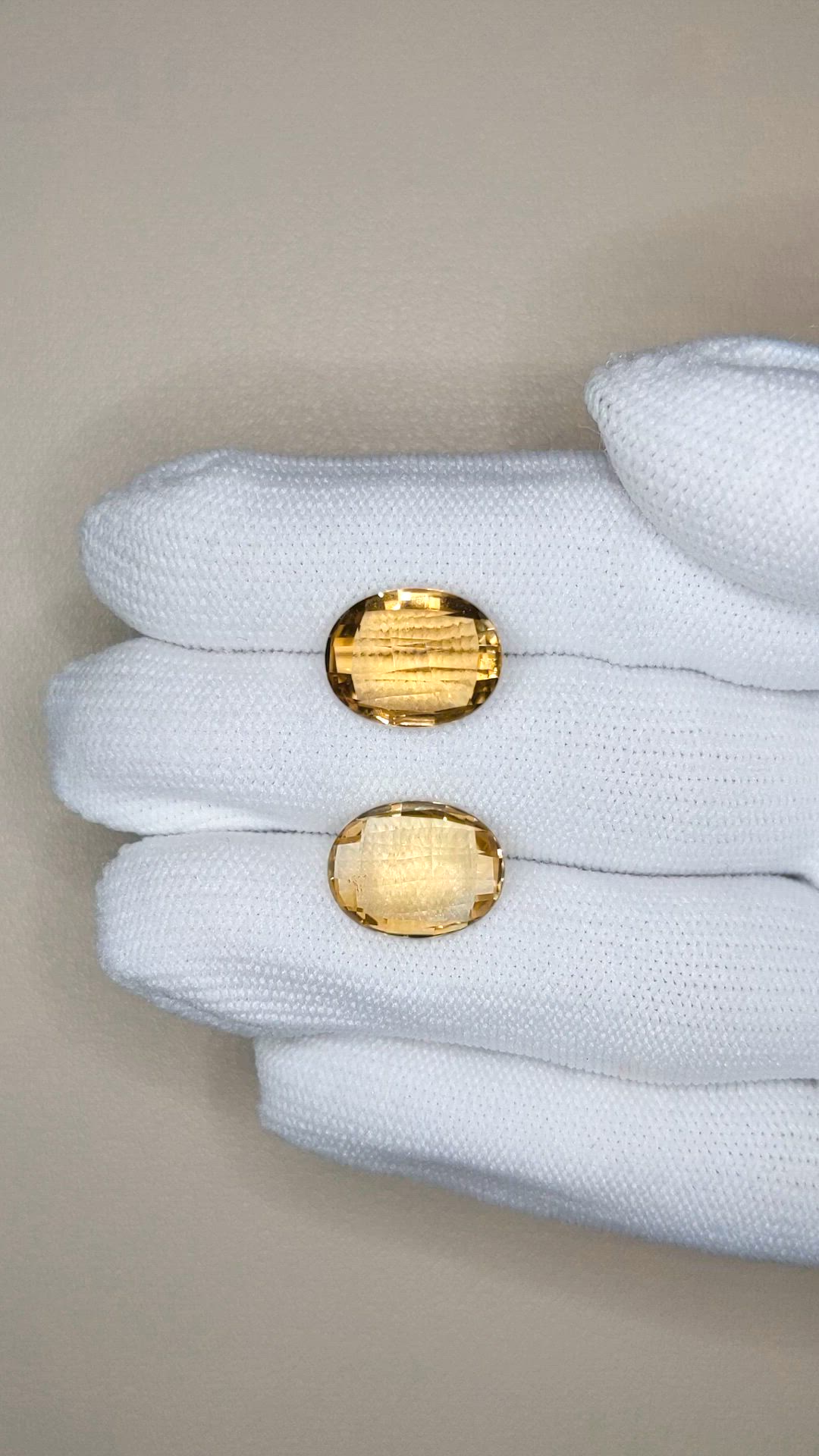 10.46 Ct.Tw.Total Carat Weight Yellow Citrine Pair from Brazil Size Video