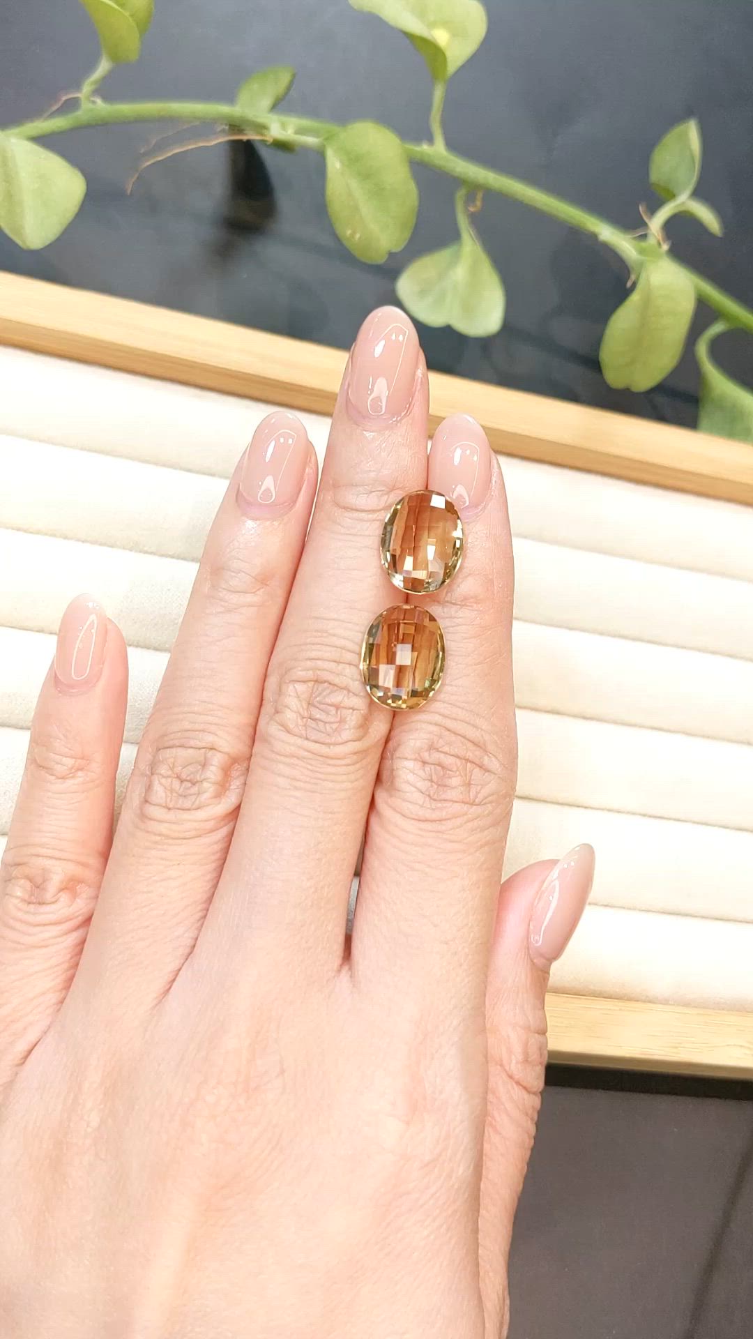 10.46 Ct.Tw.Total Carat Weight Yellow Citrine Pair from Brazil Size Video