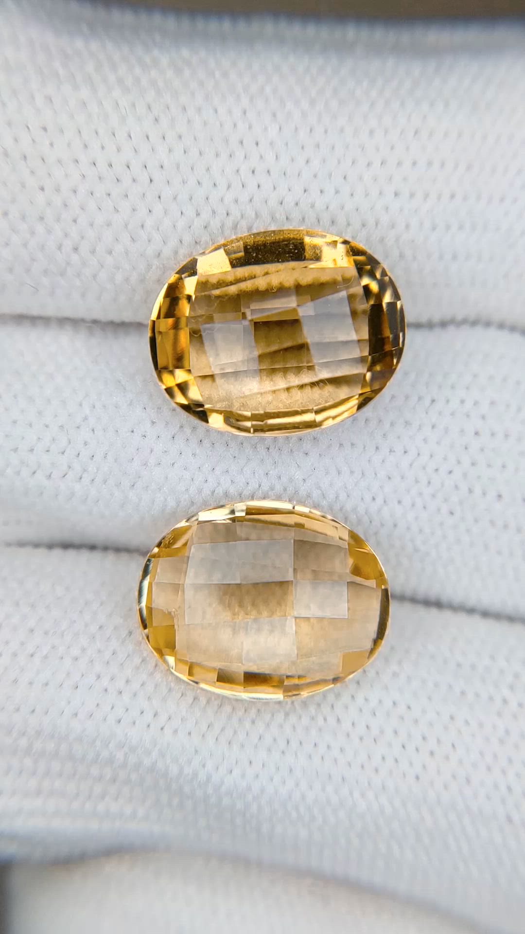 10.46 Ct.Tw.Total Carat Weight Yellow Citrine Pair from Brazil Size Video