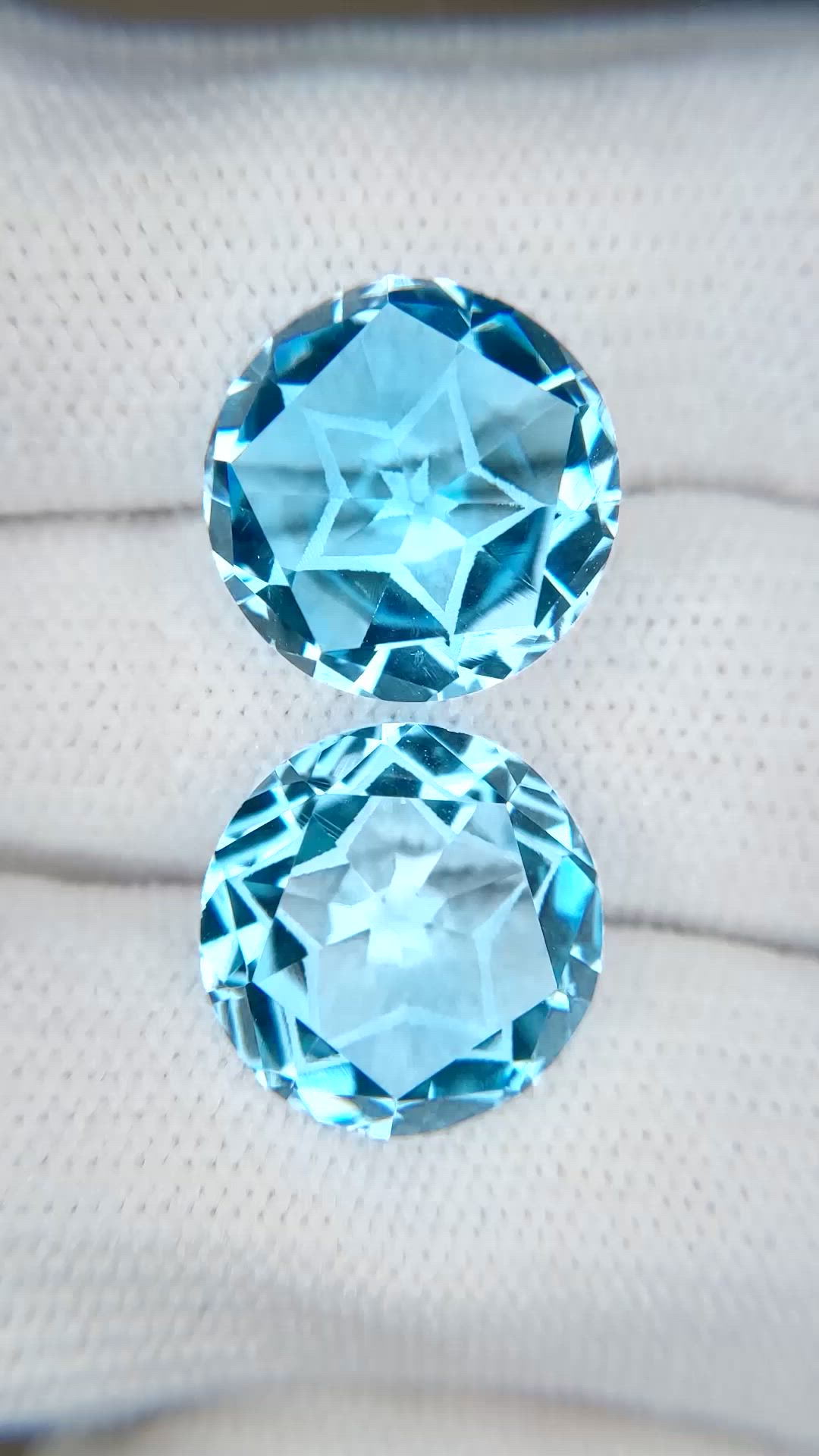 19.93&nbsp;Ct.Tw.Total Carat Weight Swiss Blue Topaz Pair from Brazil Size Video