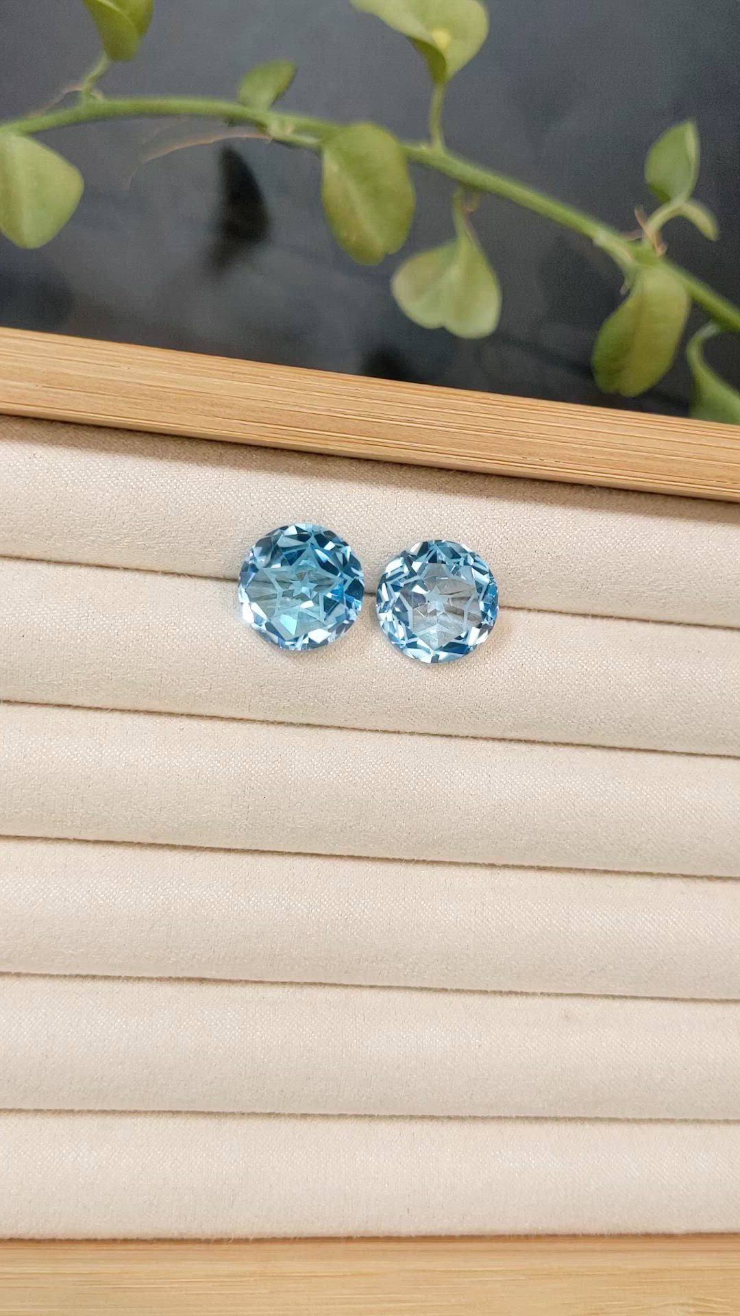 19.93&nbsp;Ct.Tw.Total Carat Weight Swiss Blue Topaz Pair from Brazil Size Video