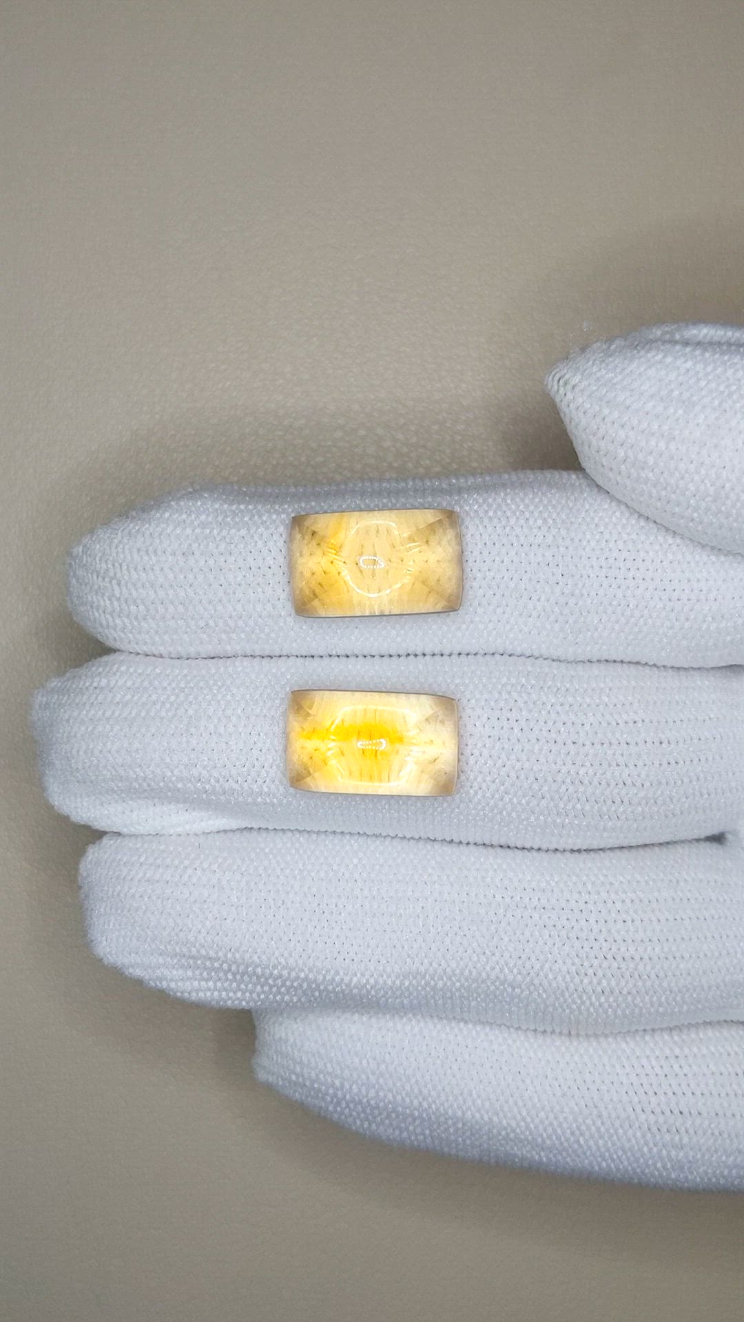 14.33&nbsp;Ct.Tw.Total Carat Weight Yellow Cabochon Citrine Pair from Brazil Size Video