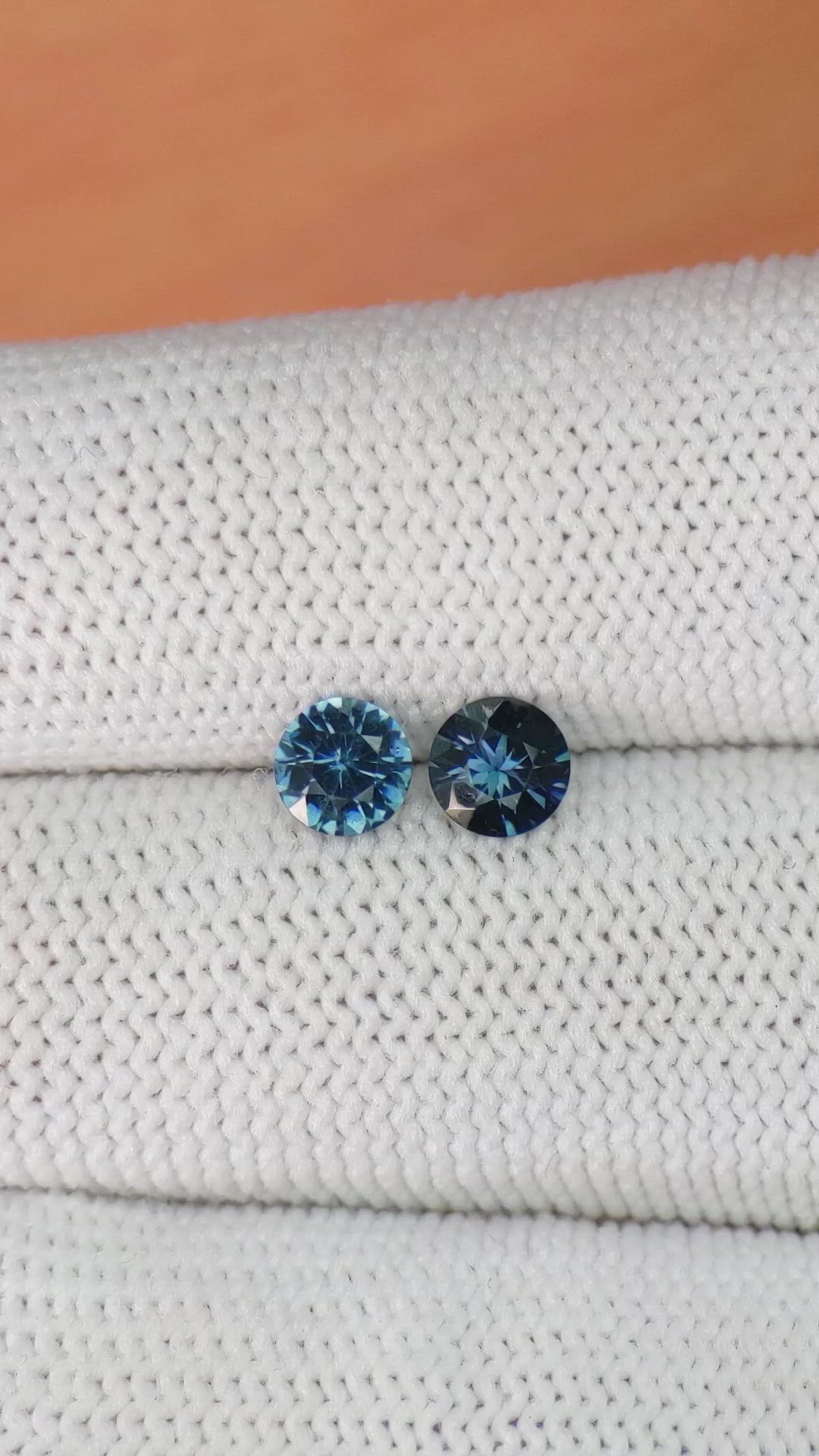 1.03&nbsp;Ct.Tw.Total Carat Weight Greenish Blue Spinel Pair from Ceylon (Sri Lanka) Size Video