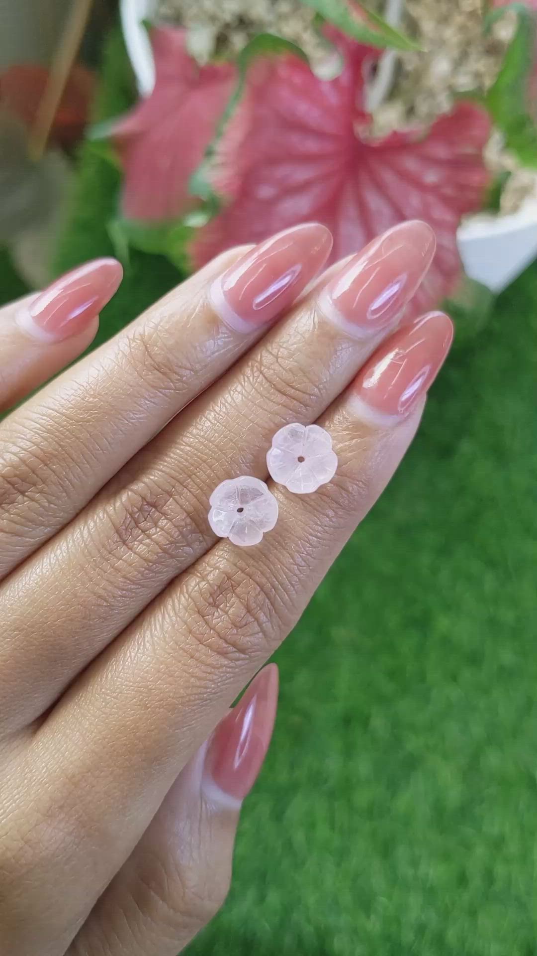 3.73 Ct.Tw.Total Carat Weight Pink Rose Quartz Pair from Ceylon (Sri Lanka) Size Video