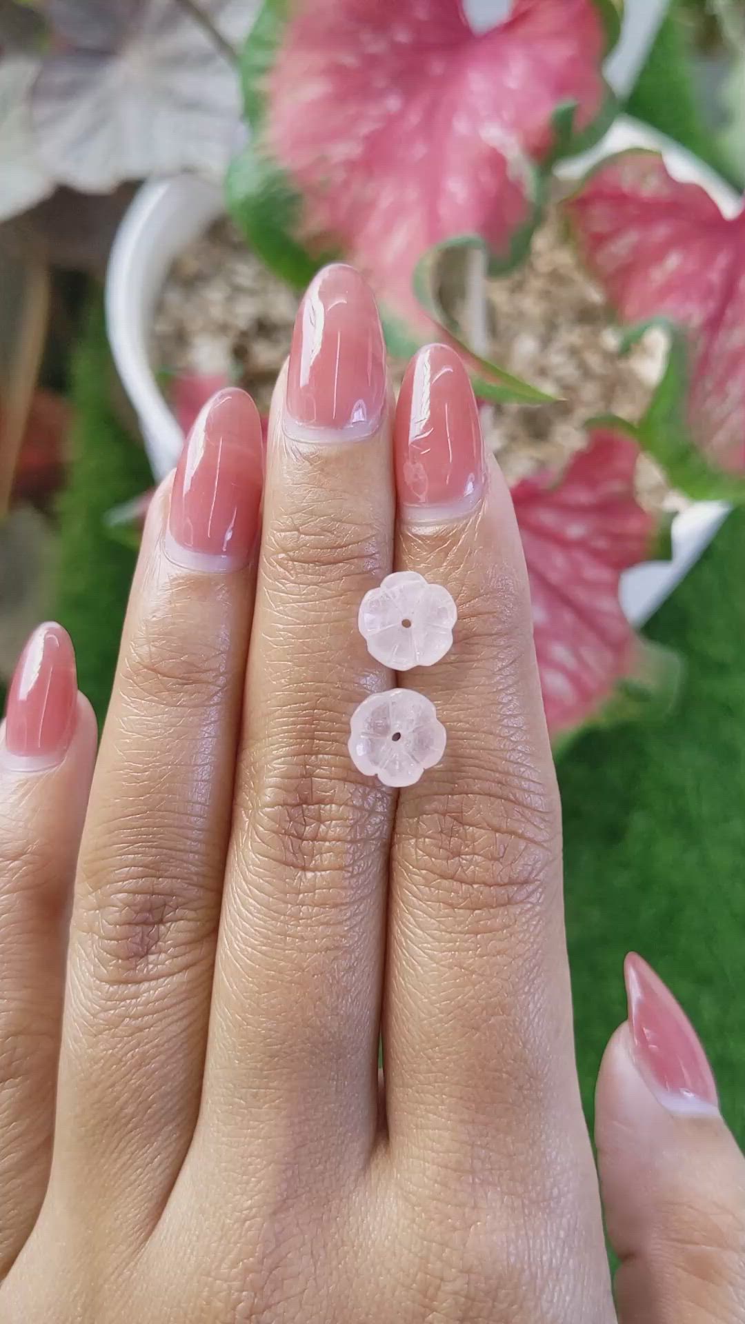 3.73 Ct.Tw.Total Carat Weight Pink Rose Quartz Pair from Ceylon (Sri Lanka) Size Video