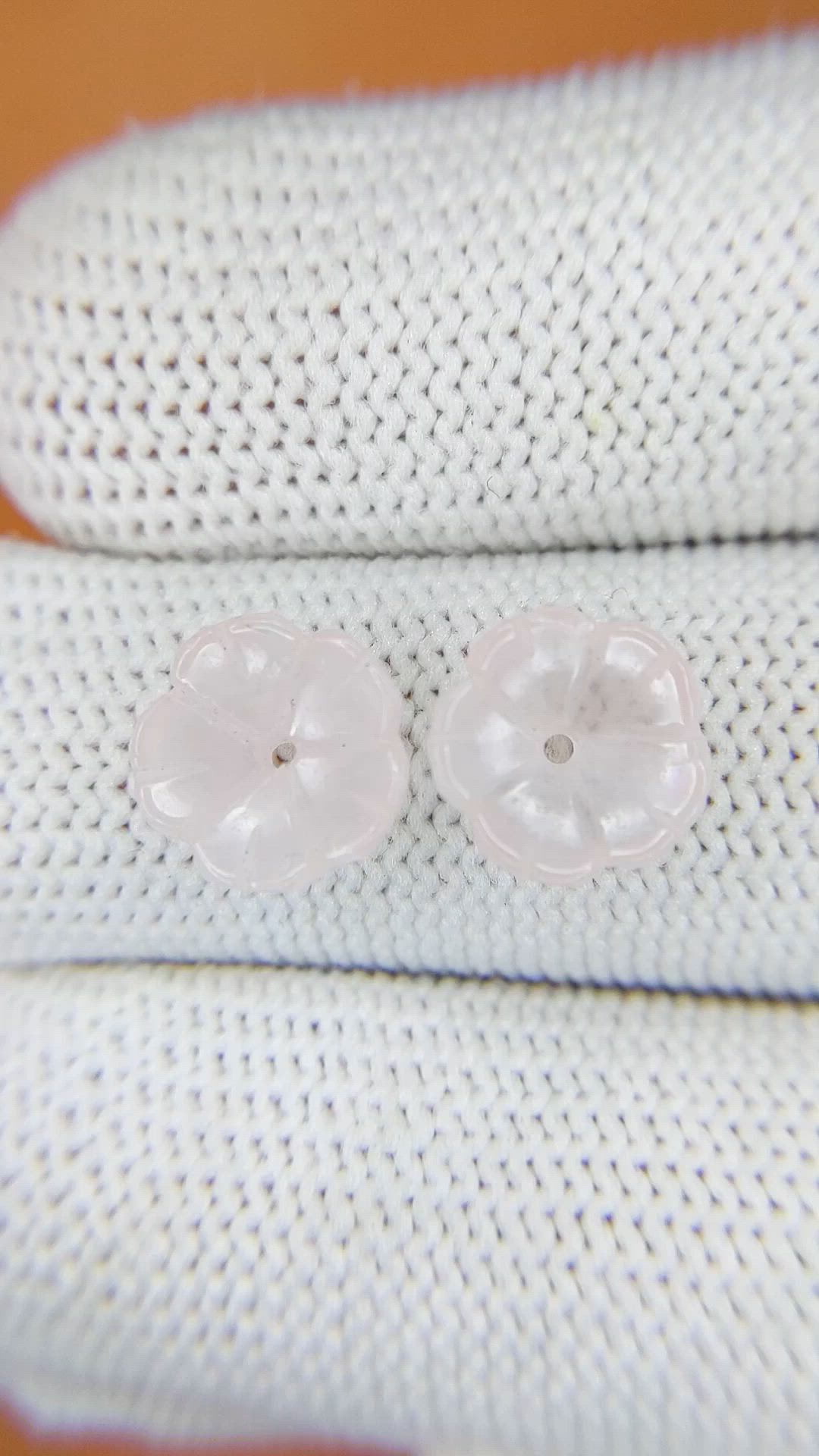 3.73 Ct.Tw.Total Carat Weight Pink Rose Quartz Pair from Ceylon (Sri Lanka) Size Video