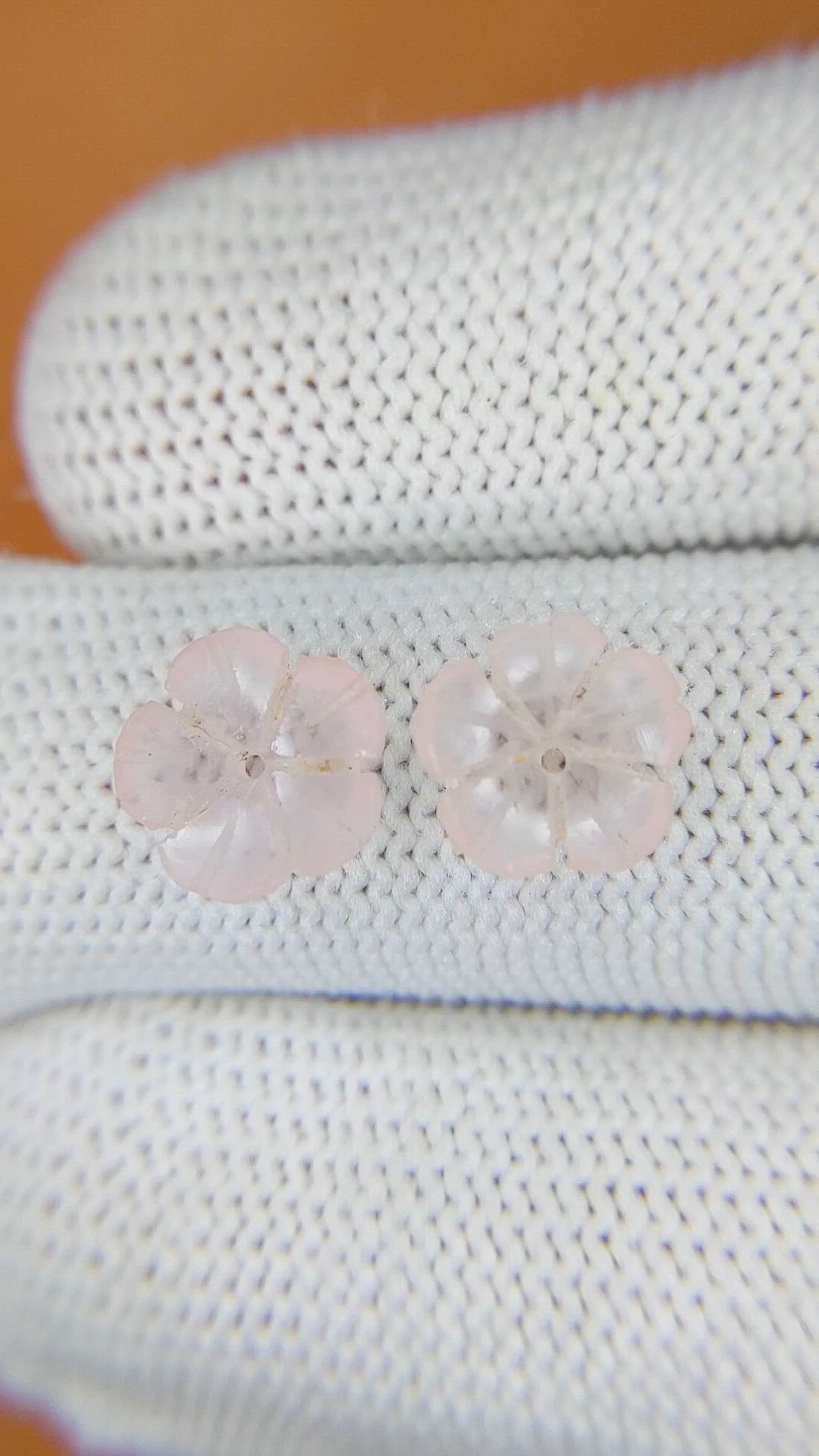 2.58&nbsp;Ct.Tw.Total Carat Weight Pink Rose Quartz Pair from Ceylon (Sri Lanka) Size Video