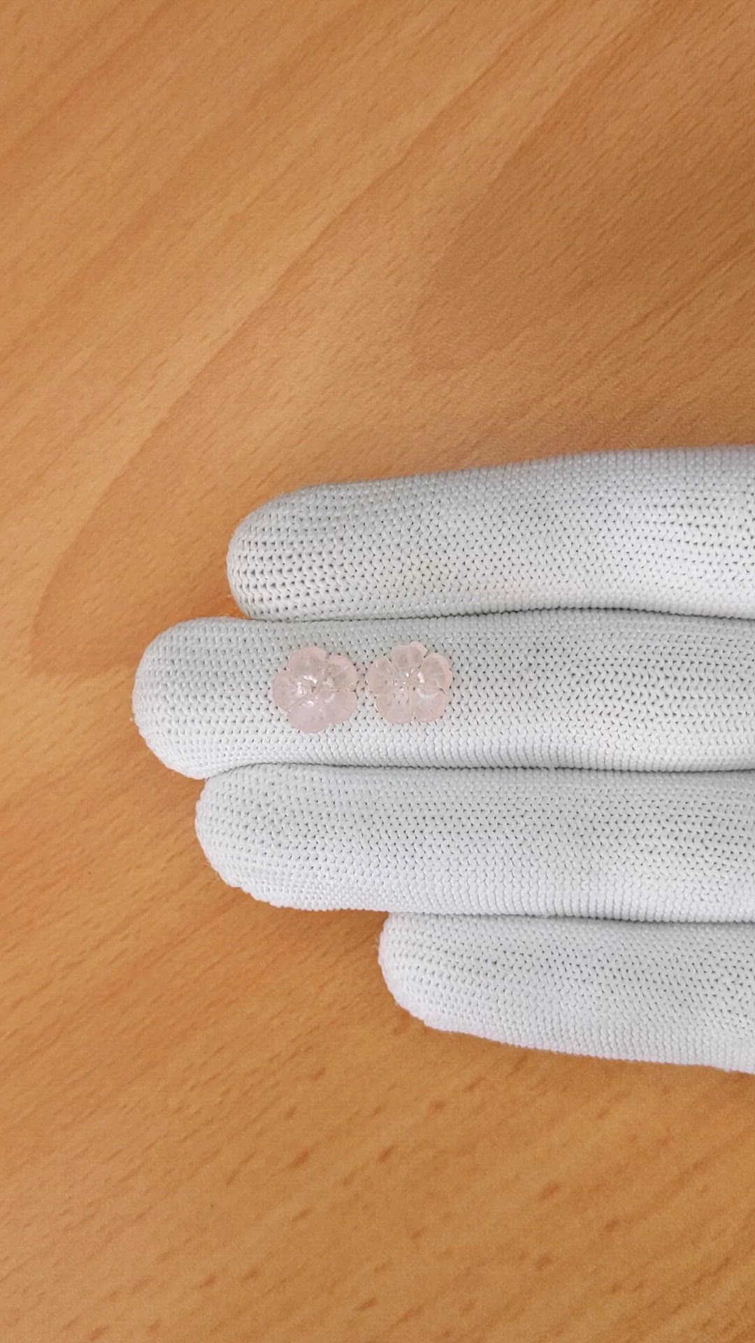 2.58&nbsp;Ct.Tw.Total Carat Weight Pink Rose Quartz Pair from Ceylon (Sri Lanka) Size Video
