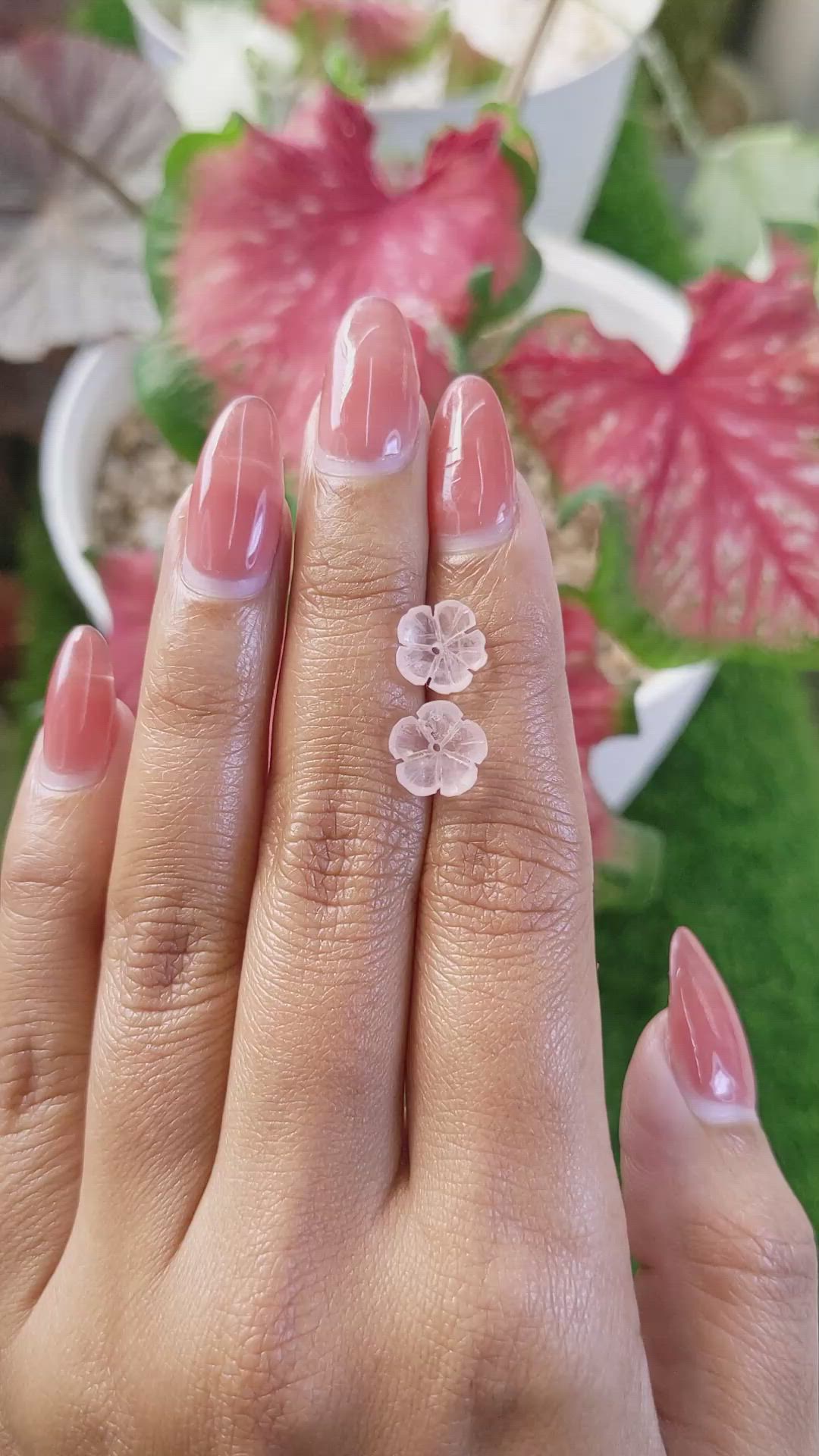 2.58&nbsp;Ct.Tw.Total Carat Weight Pink Rose Quartz Pair from Ceylon (Sri Lanka) Size Video