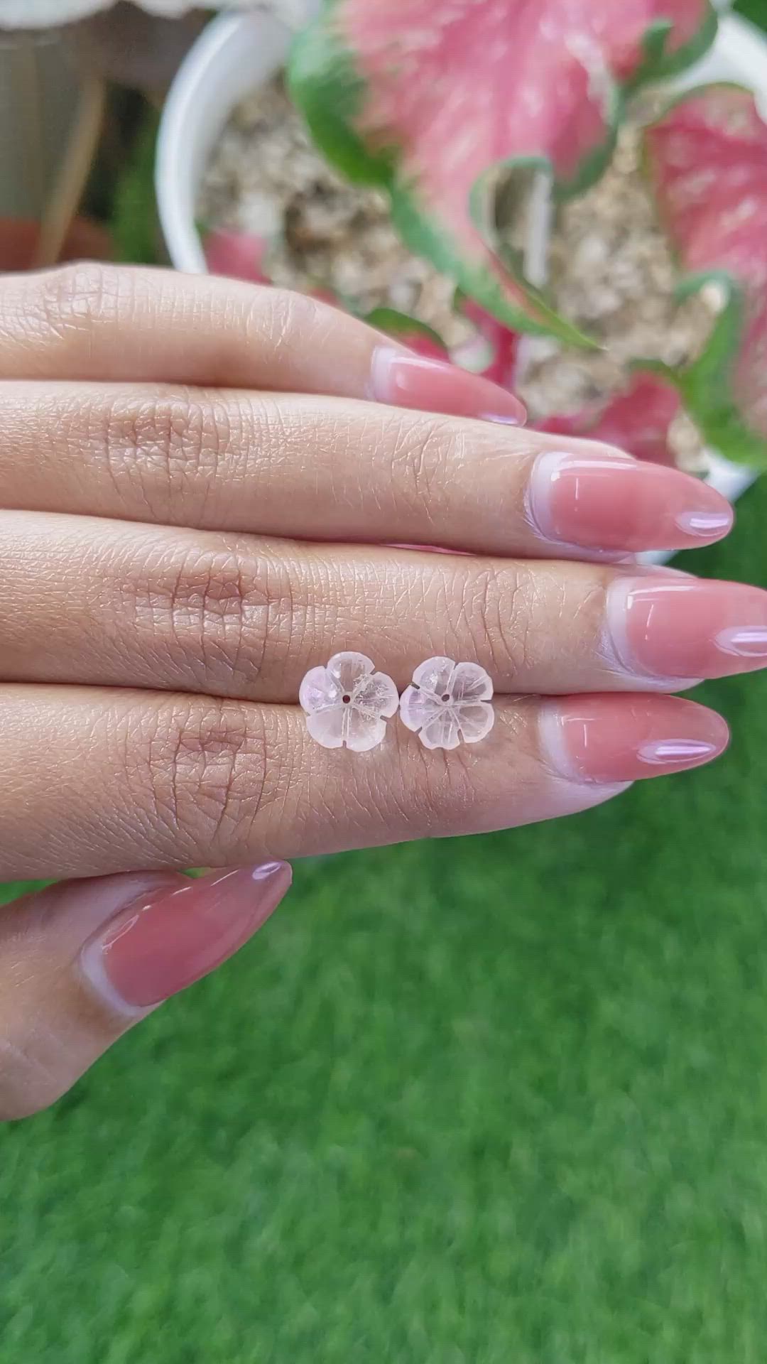 2.58&nbsp;Ct.Tw.Total Carat Weight Pink Rose Quartz Pair from Ceylon (Sri Lanka) Size Video