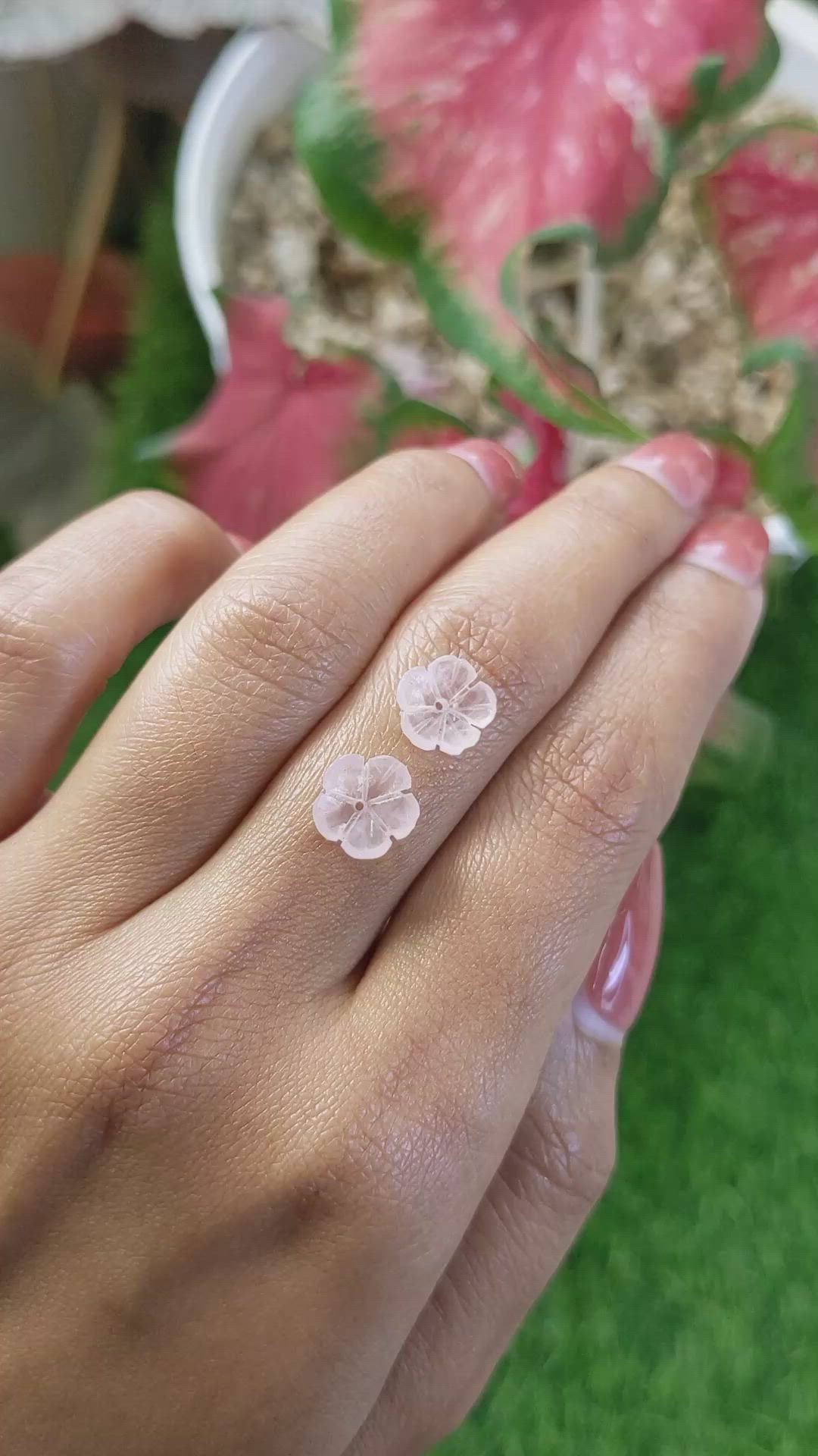 2.58&nbsp;Ct.Tw.Total Carat Weight Pink Rose Quartz Pair from Ceylon (Sri Lanka) Size Video