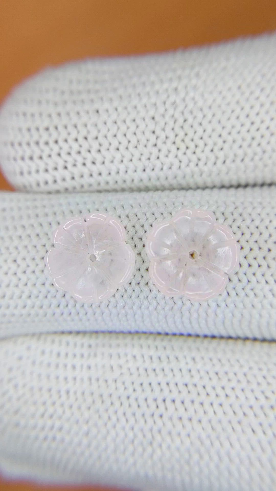 3.55 Ct.Tw.Total Carat Weight Pink Rose Quartz Pair from Ceylon (Sri Lanka) Size Video