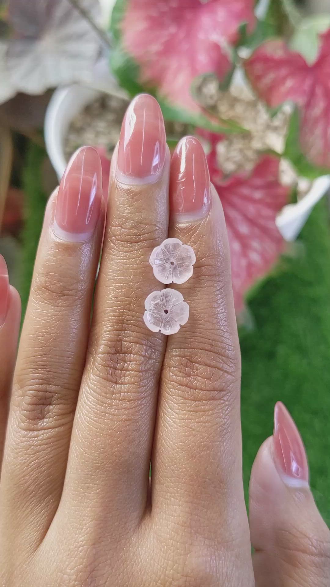 3.55 Ct.Tw.Total Carat Weight Pink Rose Quartz Pair from Ceylon (Sri Lanka) Size Video