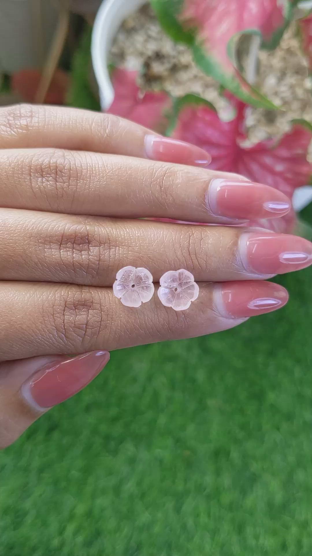 3.55 Ct.Tw.Total Carat Weight Pink Rose Quartz Pair from Ceylon (Sri Lanka) Size Video