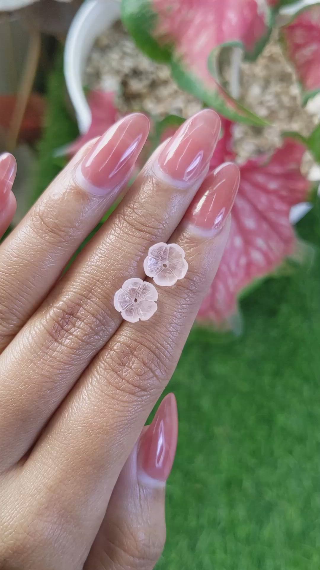3.55 Ct.Tw.Total Carat Weight Pink Rose Quartz Pair from Ceylon (Sri Lanka) Size Video