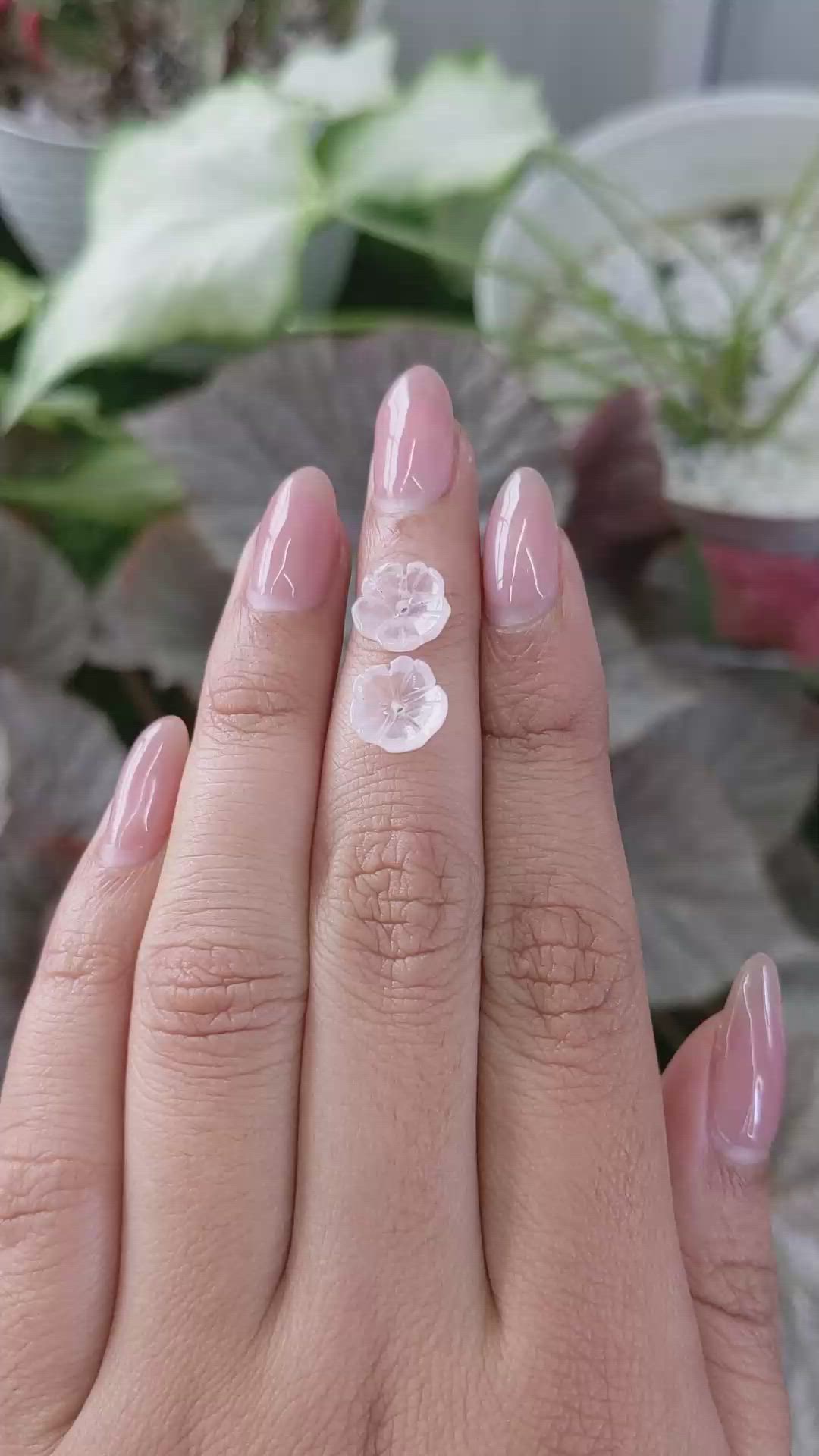 3.49&nbsp;Ct.Tw.Total Carat Weight Pink Rose Quartz Pair from Ceylon (Sri Lanka) Size Video