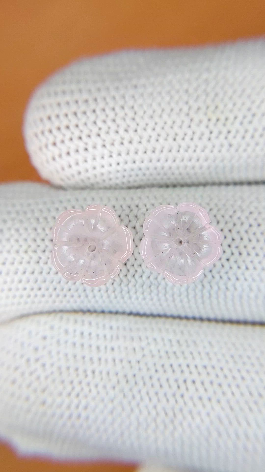 3.49&nbsp;Ct.Tw.Total Carat Weight Pink Rose Quartz Pair from Ceylon (Sri Lanka) Size Video