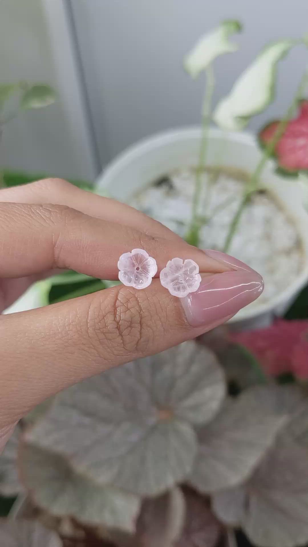 3.49&nbsp;Ct.Tw.Total Carat Weight Pink Rose Quartz Pair from Ceylon (Sri Lanka) Size Video
