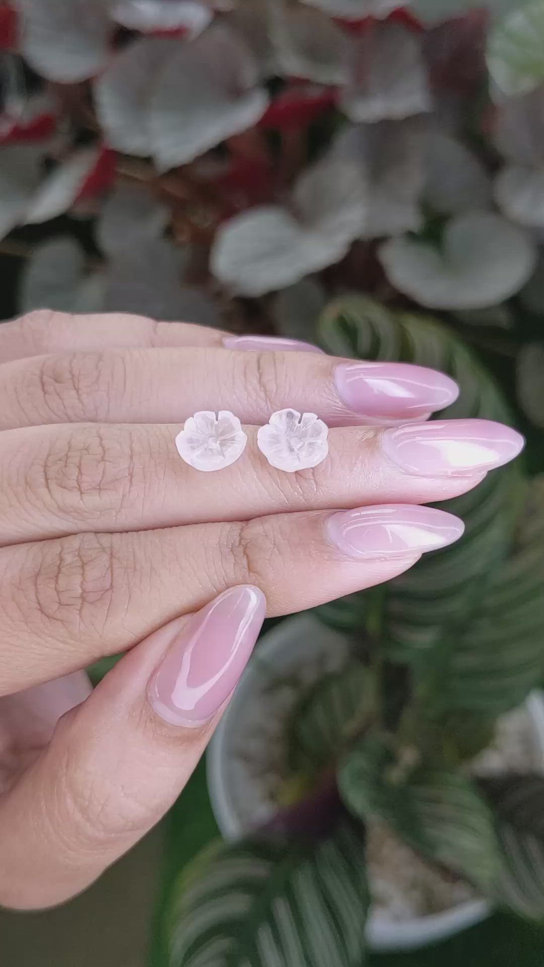 3.49&nbsp;Ct.Tw.Total Carat Weight Pink Rose Quartz Pair from Ceylon (Sri Lanka) Size Video