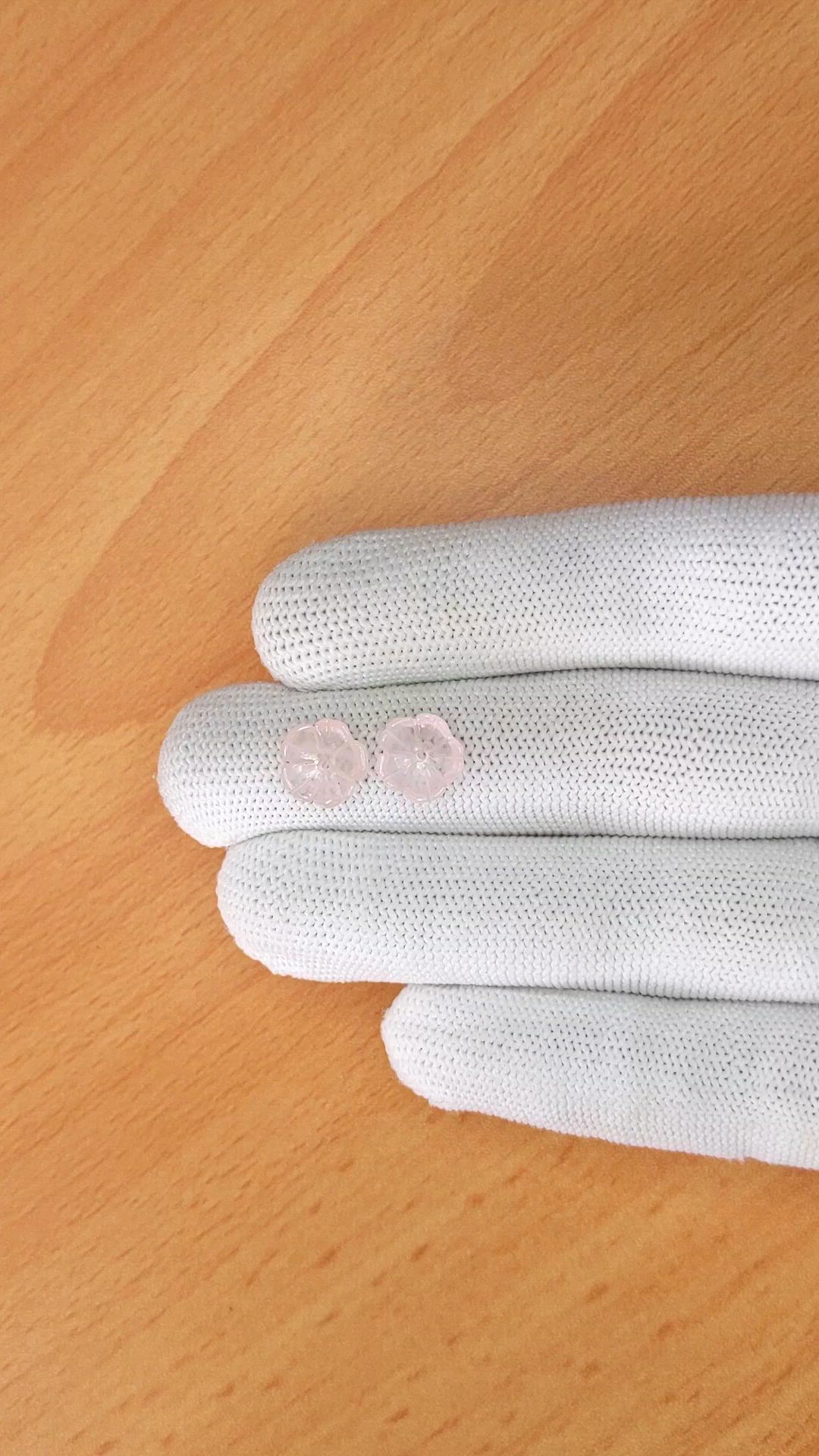 3.49&nbsp;Ct.Tw.Total Carat Weight Pink Rose Quartz Pair from Ceylon (Sri Lanka) Size Video
