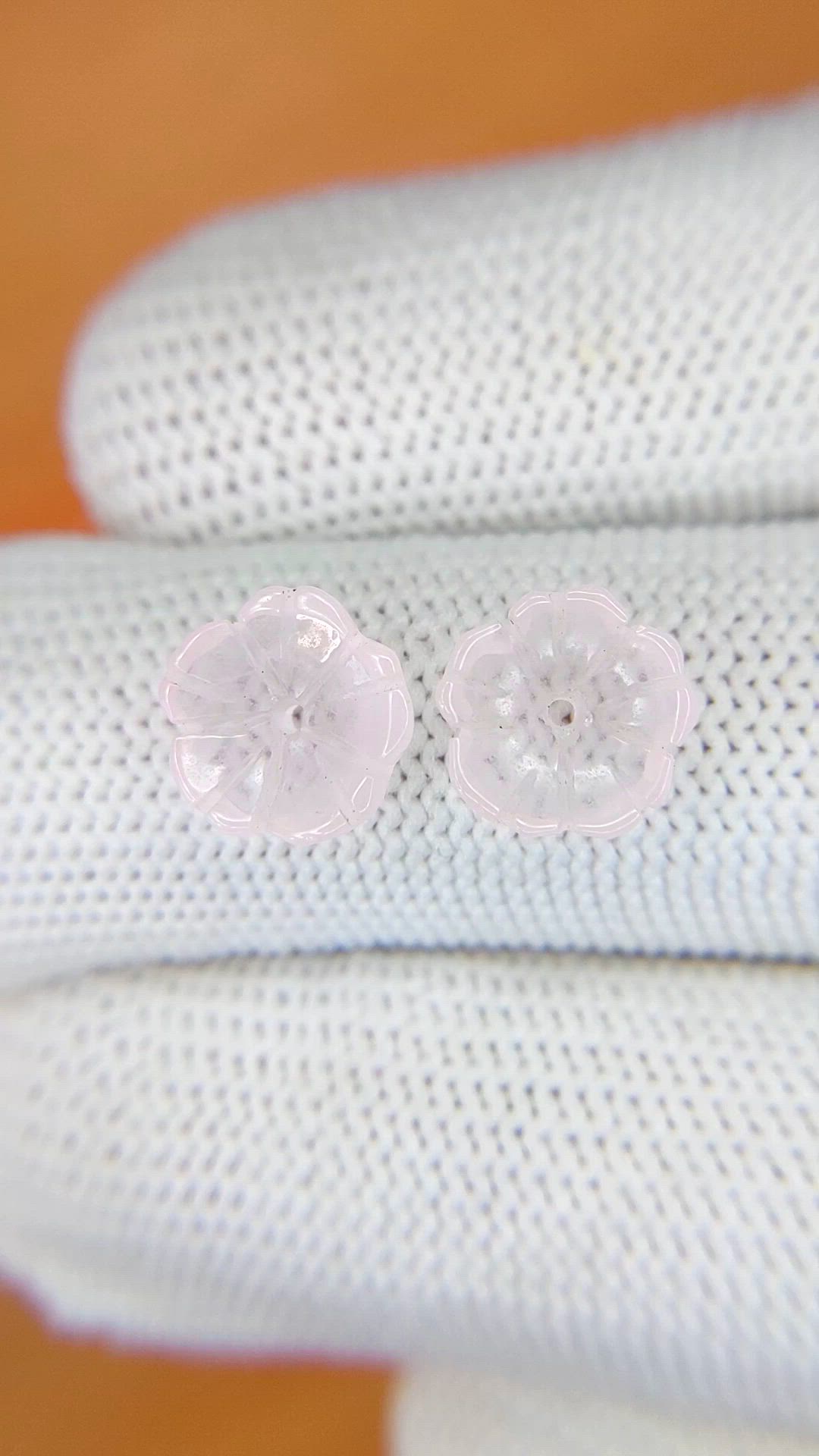 3.44 Ct.Tw.Total Carat Weight Pink Rose Quartz Pair from Ceylon (Sri Lanka) Size Video