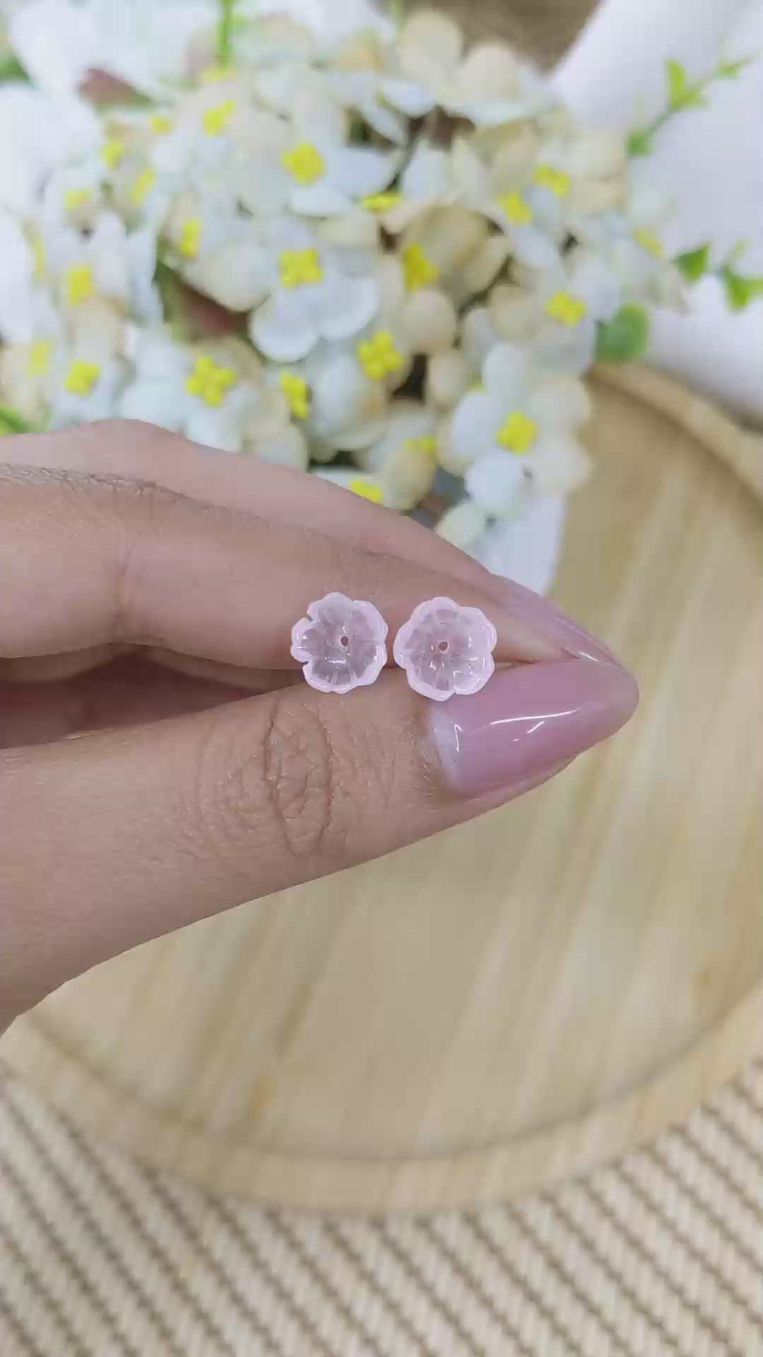 3.44 Ct.Tw.Total Carat Weight Pink Rose Quartz Pair from Ceylon (Sri Lanka) Size Video