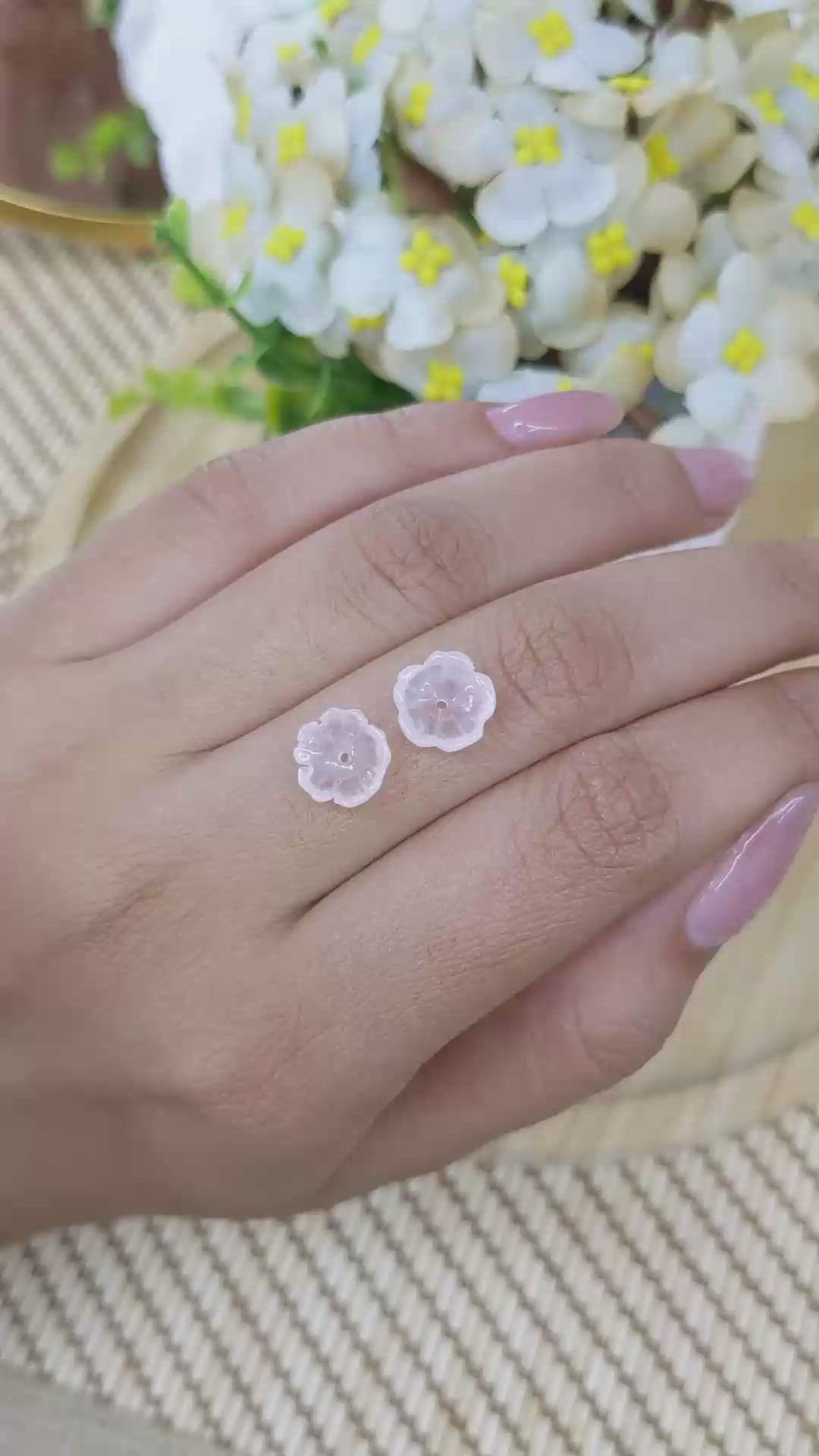 3.44 Ct.Tw.Total Carat Weight Pink Rose Quartz Pair from Ceylon (Sri Lanka) Size Video