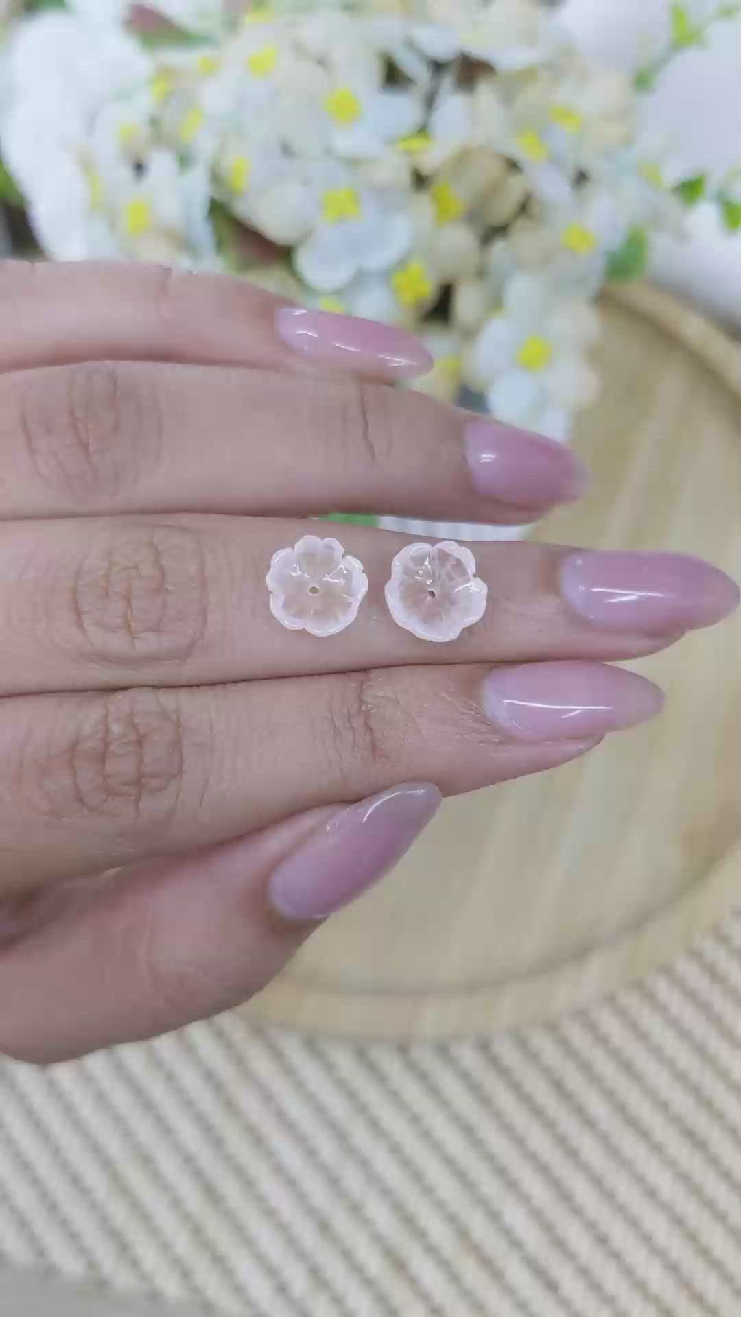 3.44 Ct.Tw.Total Carat Weight Pink Rose Quartz Pair from Ceylon (Sri Lanka) Size Video