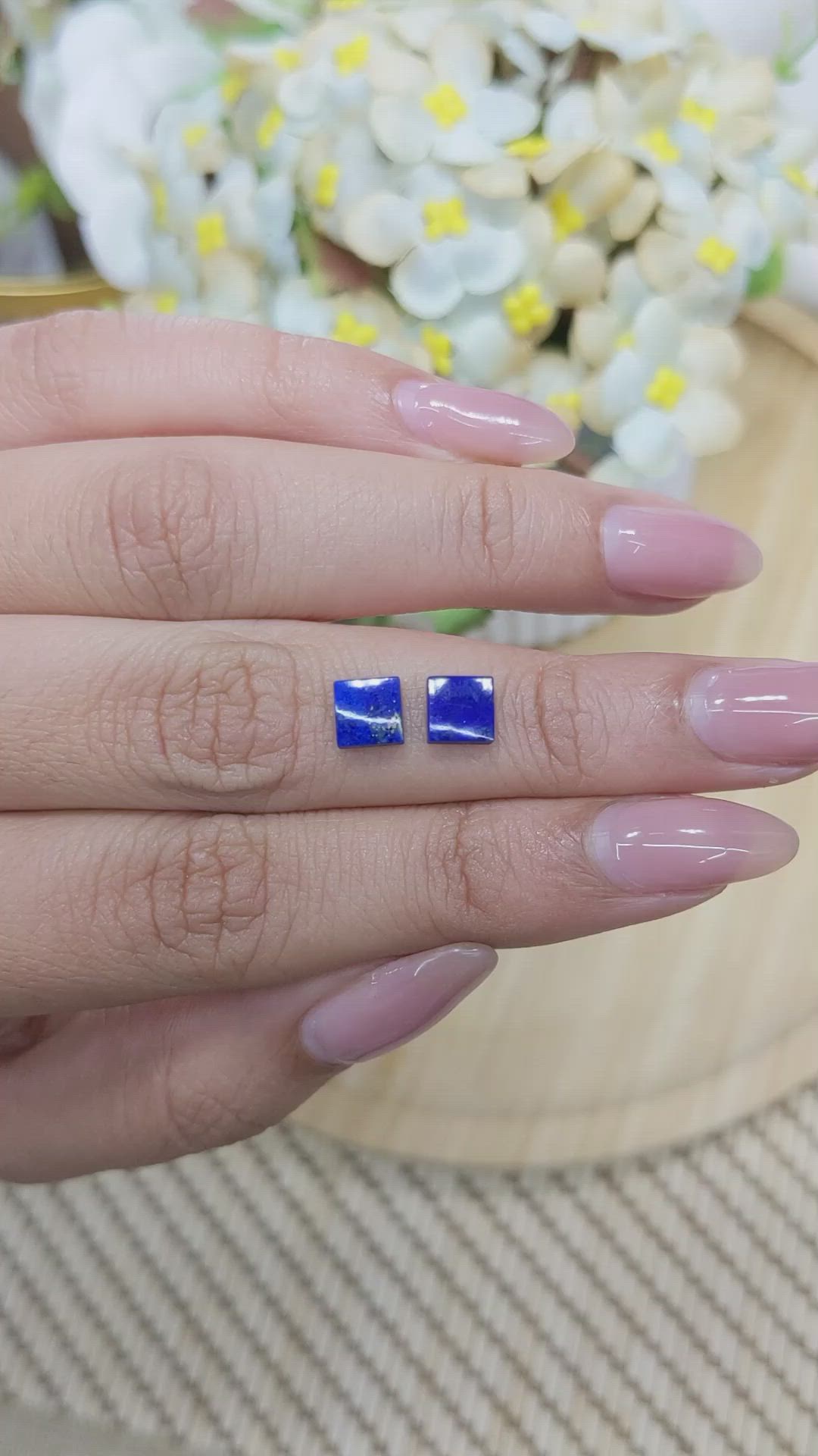 1.68 Ct.Tw.Total Carat Weight Lapis Pair from Afghanistan Size Video