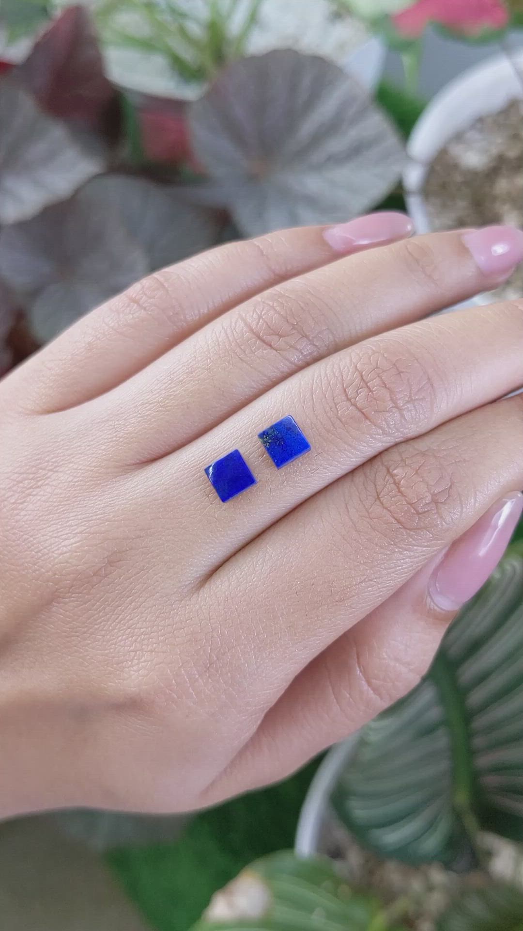 1.68 Ct.Tw.Total Carat Weight Lapis Pair from Afghanistan Size Video