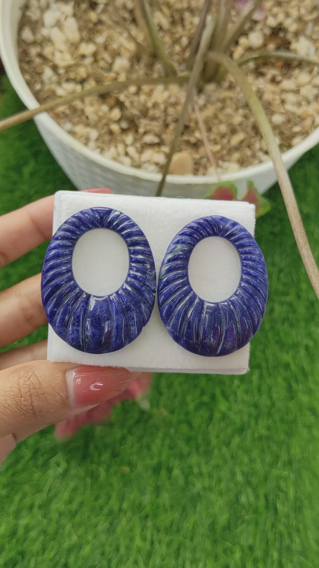 101.58 Ct.Tw.Total Carat Weight Lapis Pair from Afghanistan Size Video