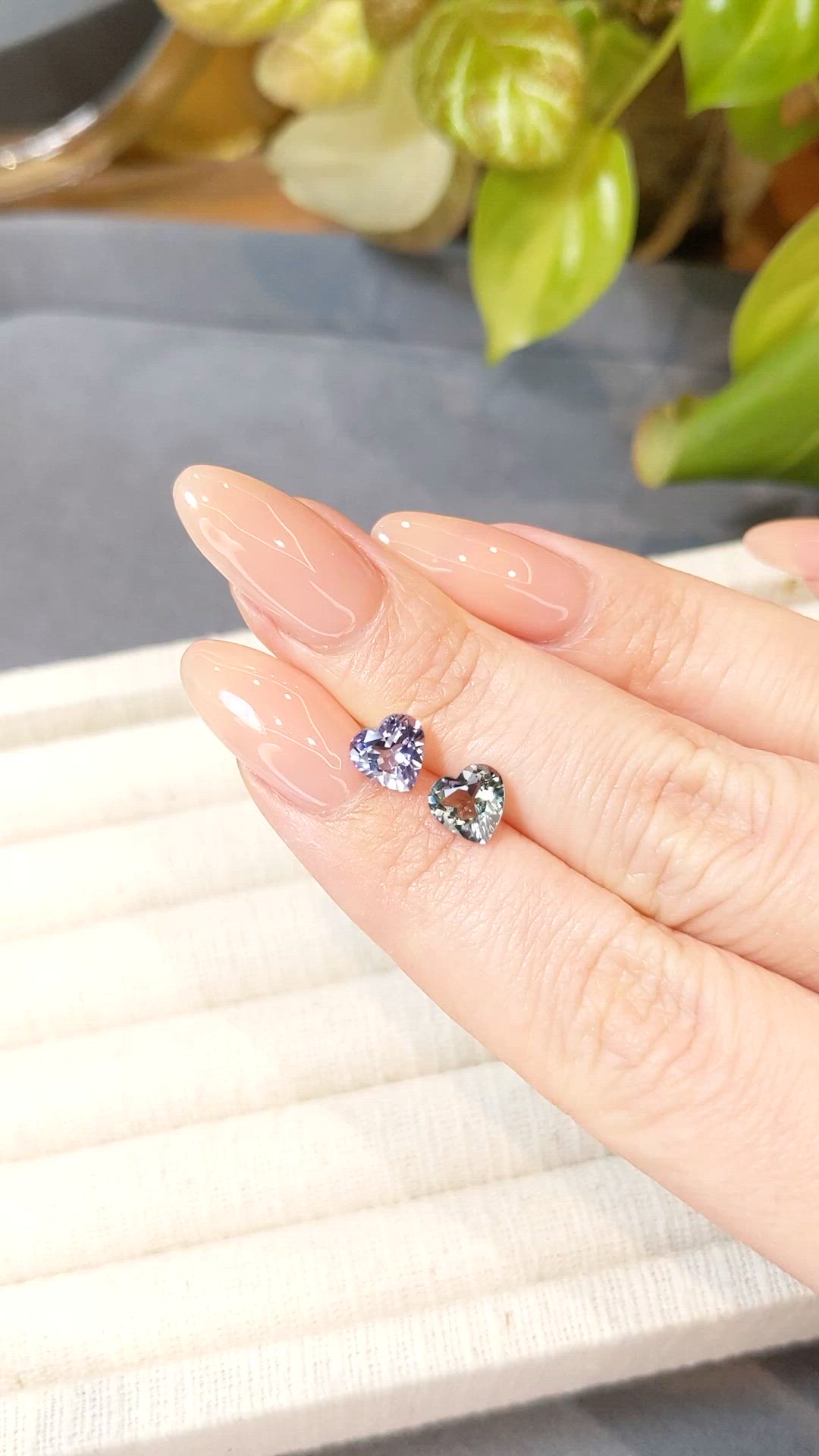 2.12&nbsp;Ct.Tw.Total Carat Weight Bi Color (Peacock) Tanzanite Pair from Tanzania Size Video