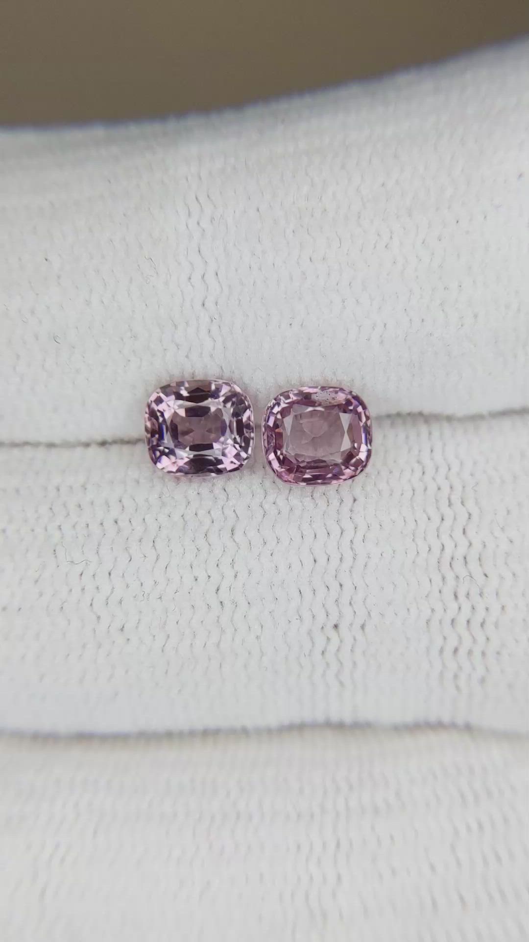 2.03 Ct.Tw.Total Carat Weight Purplish Pink Spinel Pair from Burma (Myanmar) Size Video
