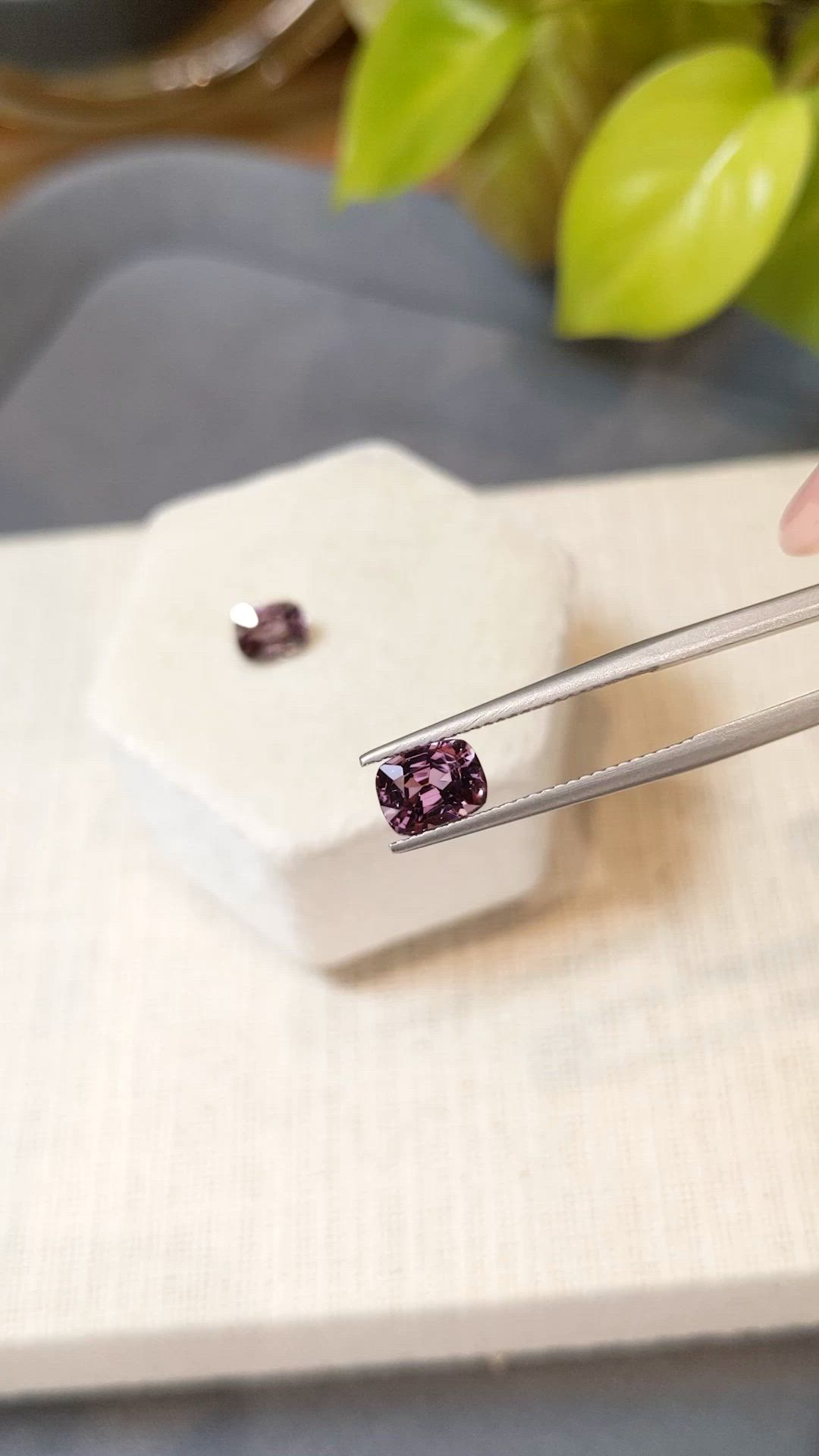 2.59 Ct.Tw.Total Carat Weight Purple Spinel Pair from Burma (Myanmar) Size Video
