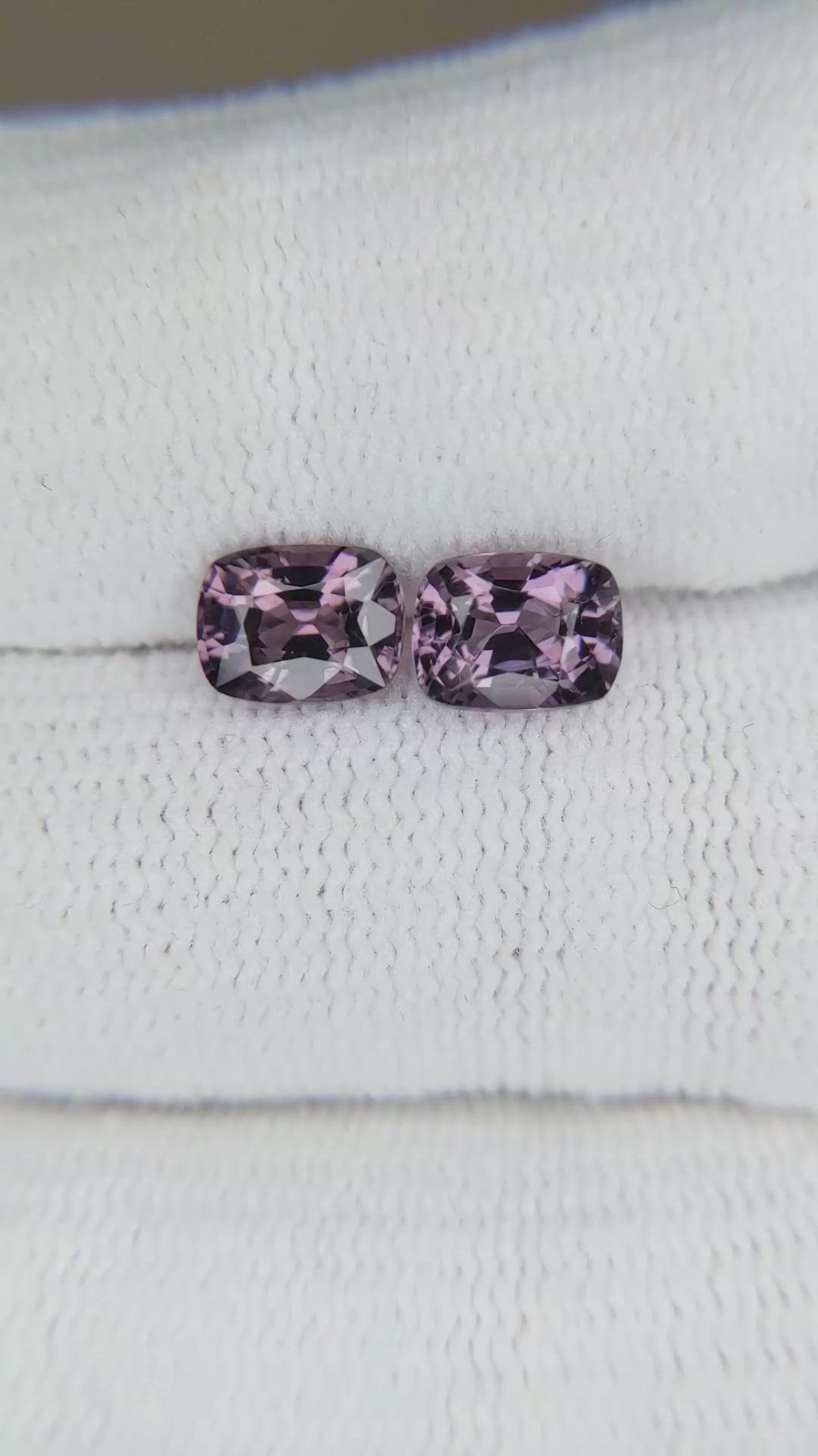 2.59 Ct.Tw.Total Carat Weight Purple Spinel Pair from Burma (Myanmar) Size Video