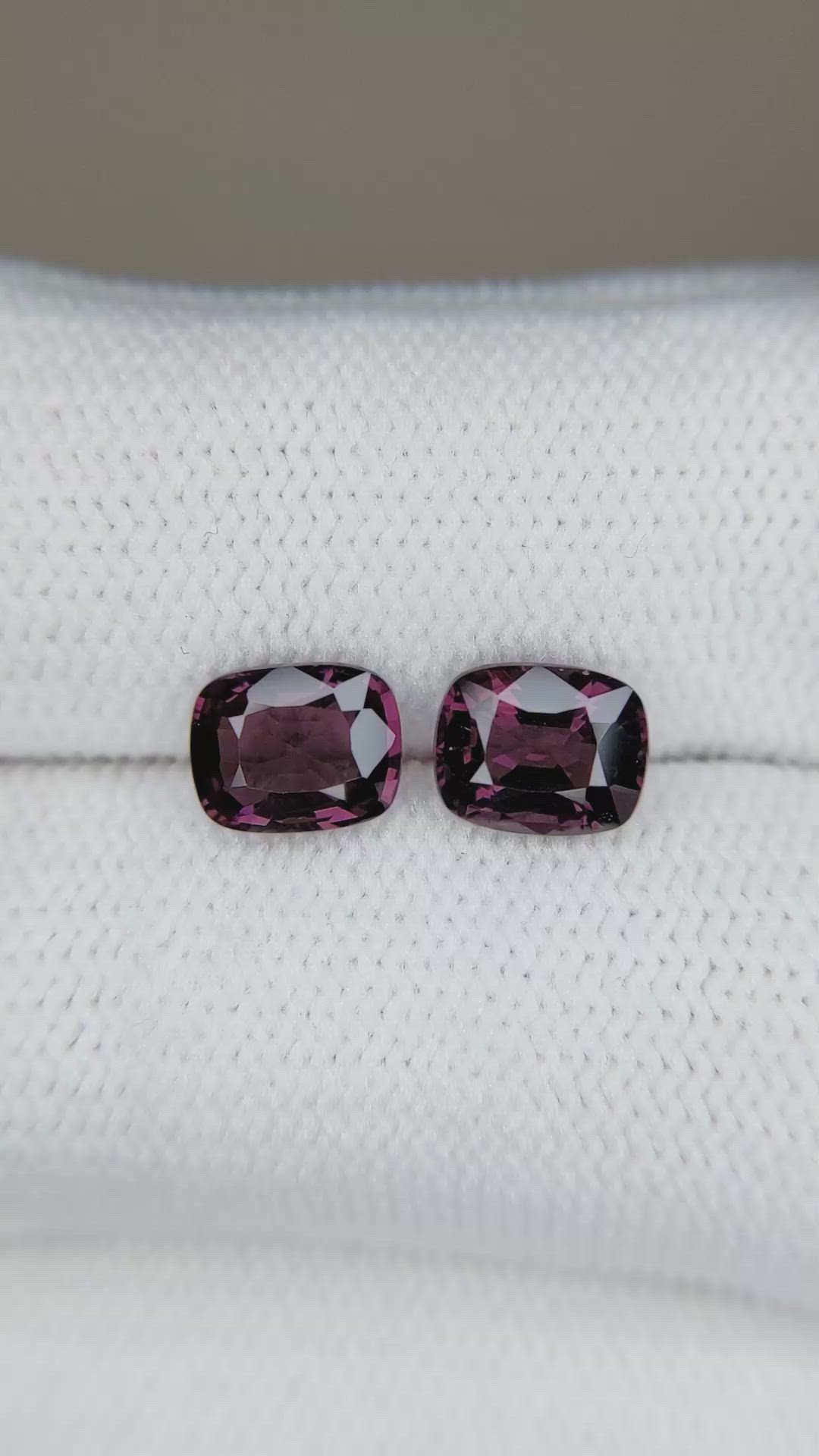 2.32 Ct.Tw.Total Carat Weight Purple Spinel Pair from Burma (Myanmar) Size Video