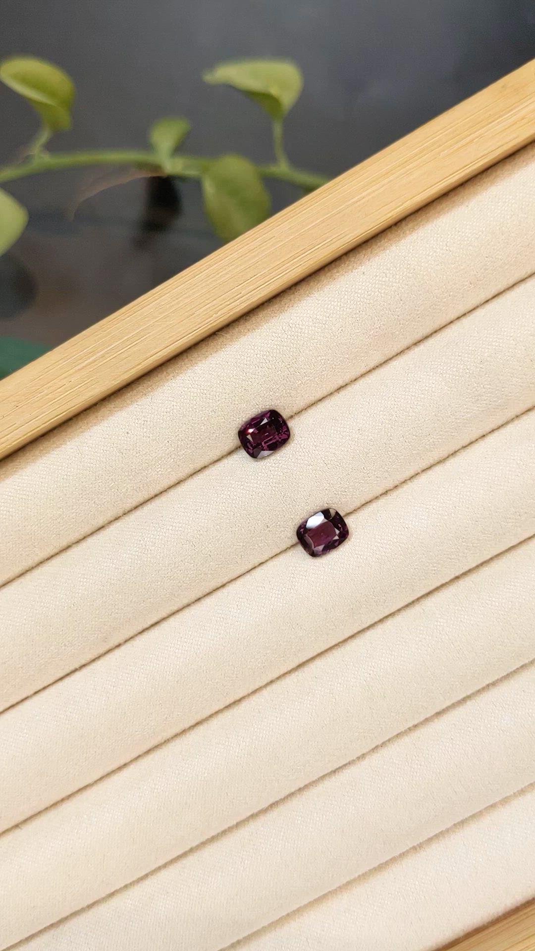 2.32 Ct.Tw.Total Carat Weight Purple Spinel Pair from Burma (Myanmar) Size Video