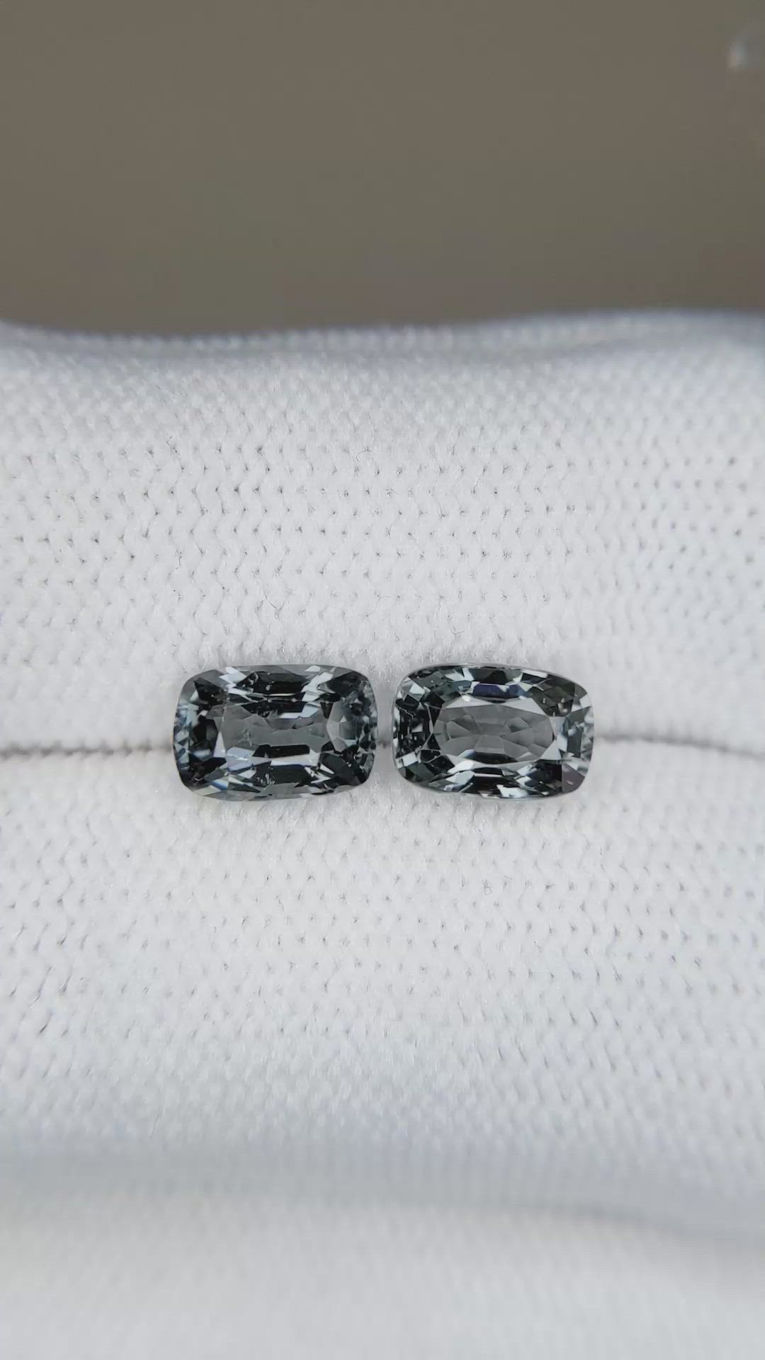 2.33 Ct.Tw.Total Carat Weight Grey Spinel Pair from Burma (Myanmar) Size Video