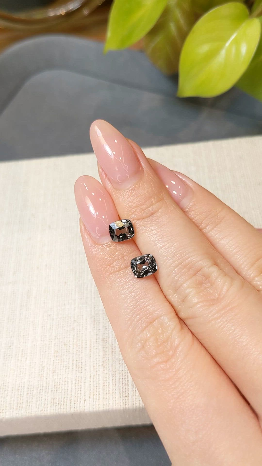 2.50&nbsp;Ct.Tw.Total Carat Weight Grey Spinel Pair from Burma (Myanmar) Size Video