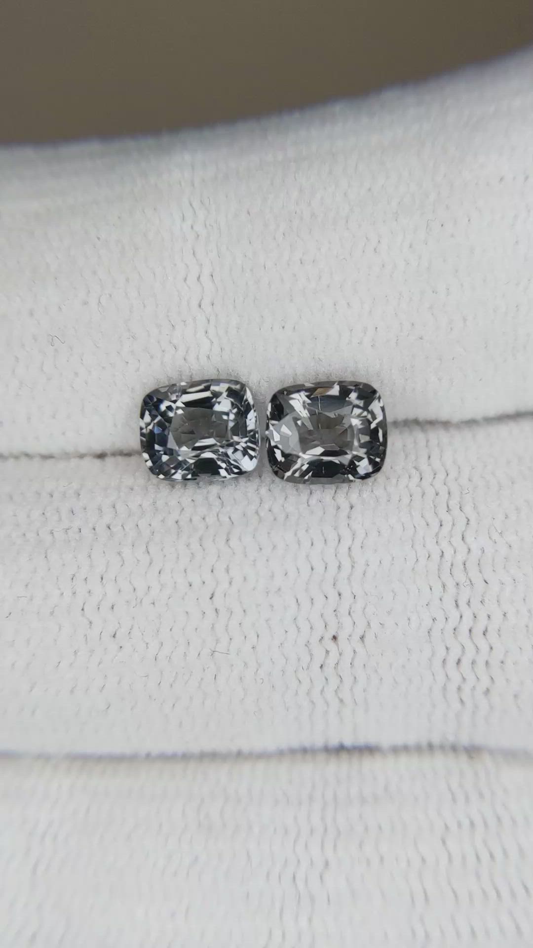 2.50&nbsp;Ct.Tw.Total Carat Weight Grey Spinel Pair from Burma (Myanmar) Size Video