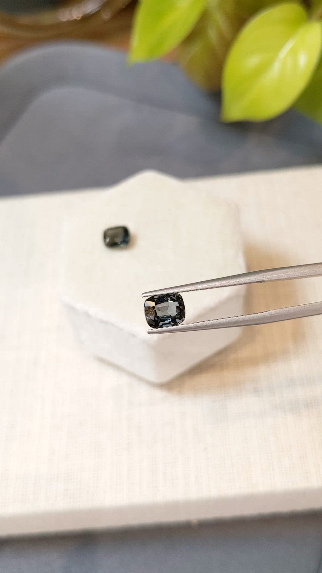 2.28 Ct.Tw.Total Carat Weight Bluish Grey Spinel Pair from Burma (Myanmar) Size Video