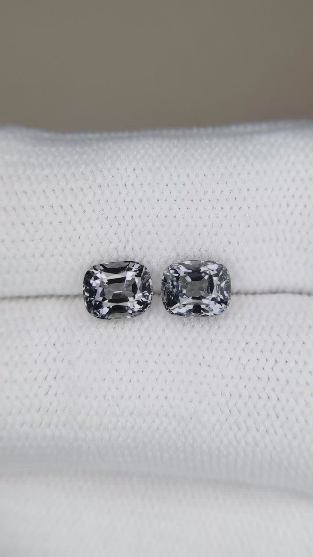 2.37 Ct.Tw.Total Carat Weight Grey Spinel Pair from Burma (Myanmar) Size Video