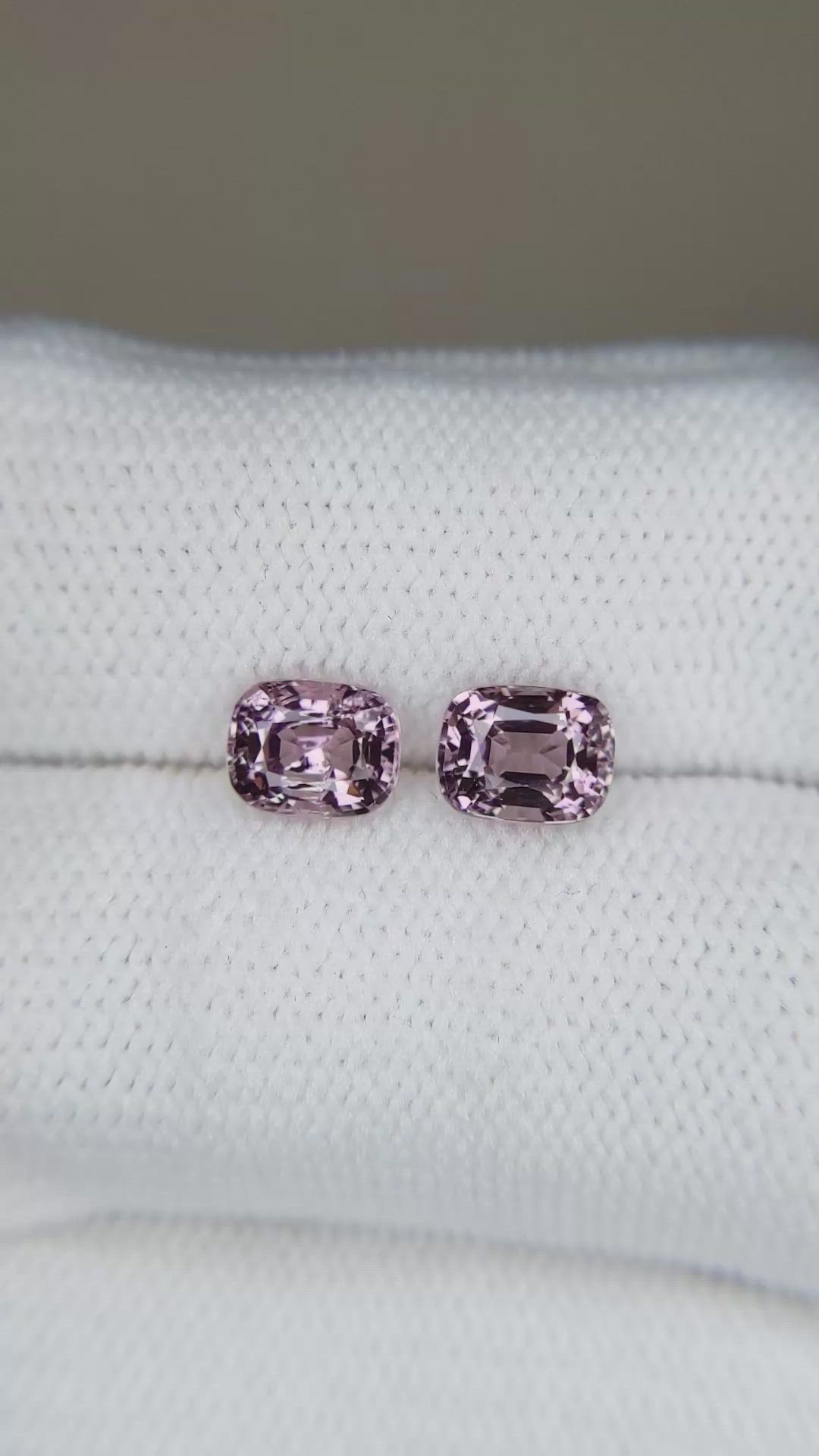 1.97 Ct.Tw.Total Carat Weight Pink Spinel Pair from Burma (Myanmar) Size Video