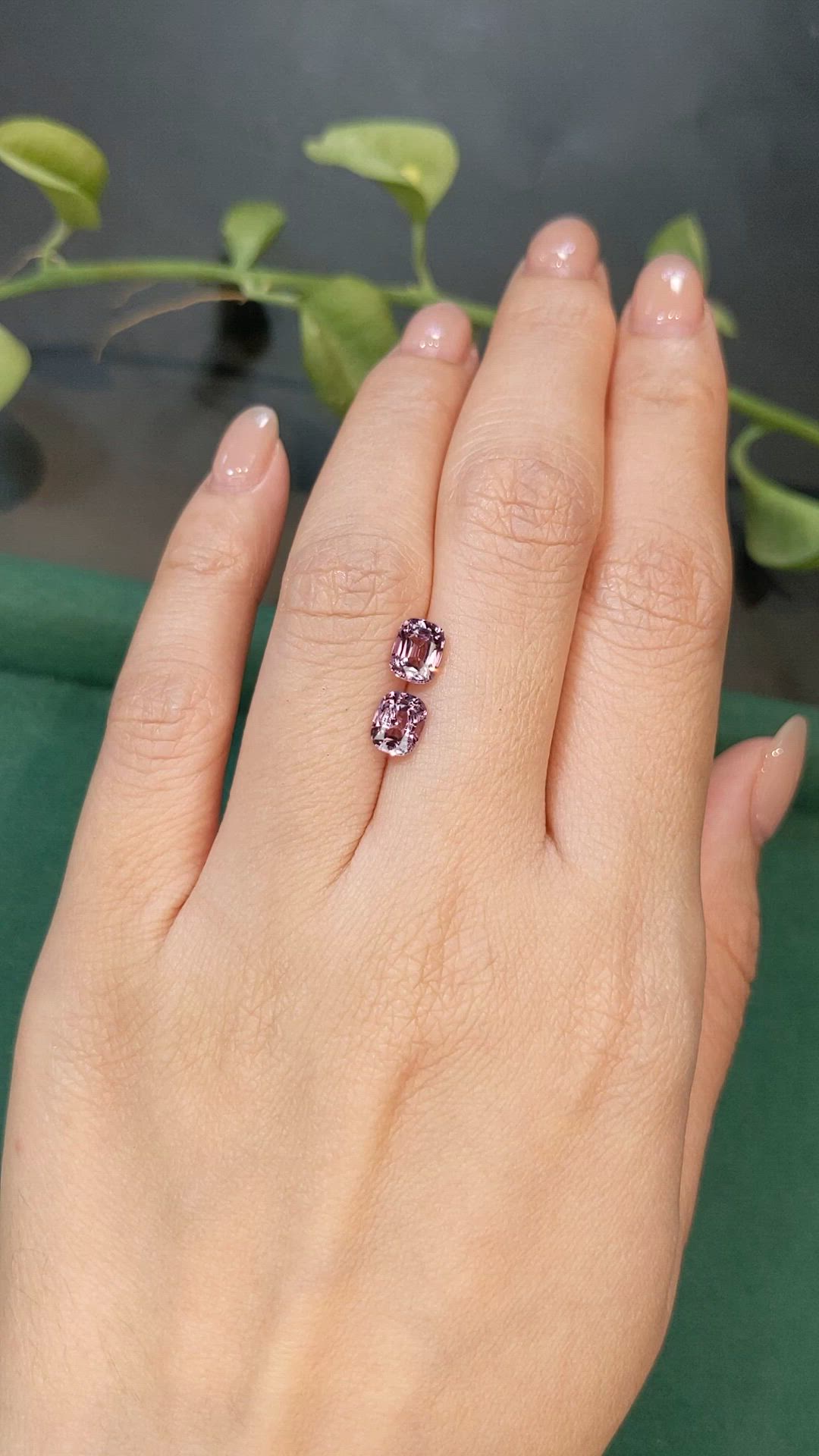 1.97 Ct.Tw.Total Carat Weight Pink Spinel Pair from Burma (Myanmar) Size Video