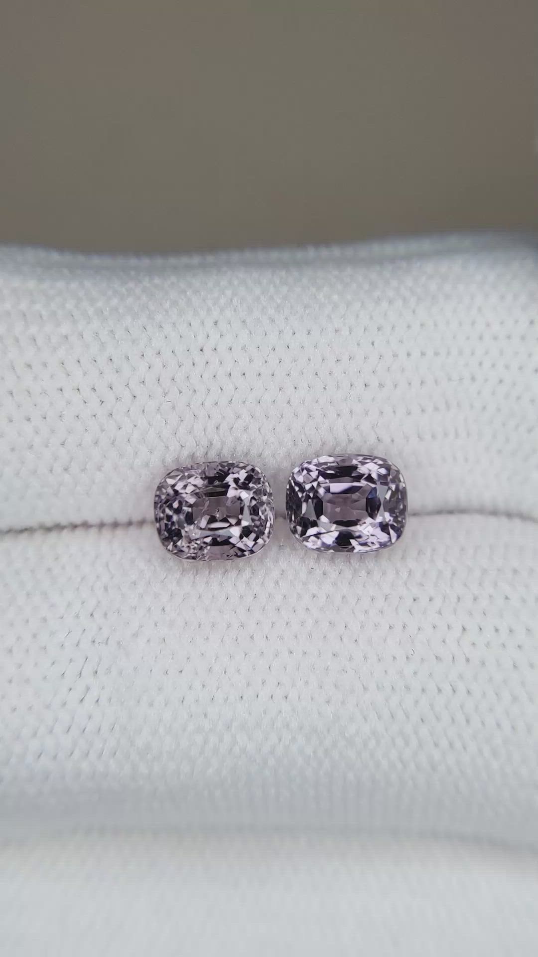 2.75 Ct.Tw.Total Carat Weight Purple Spinel Pair from Burma (Myanmar) Size Video