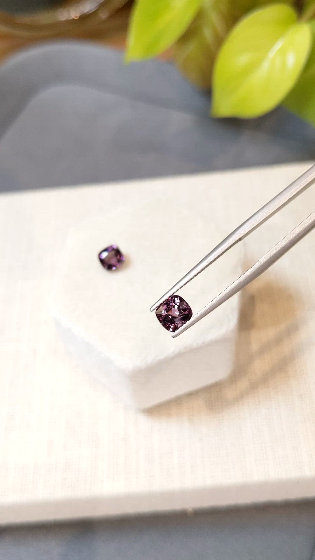 2.38 Ct.Tw.Total Carat Weight Purple Spinel Pair from Burma (Myanmar) Size Video