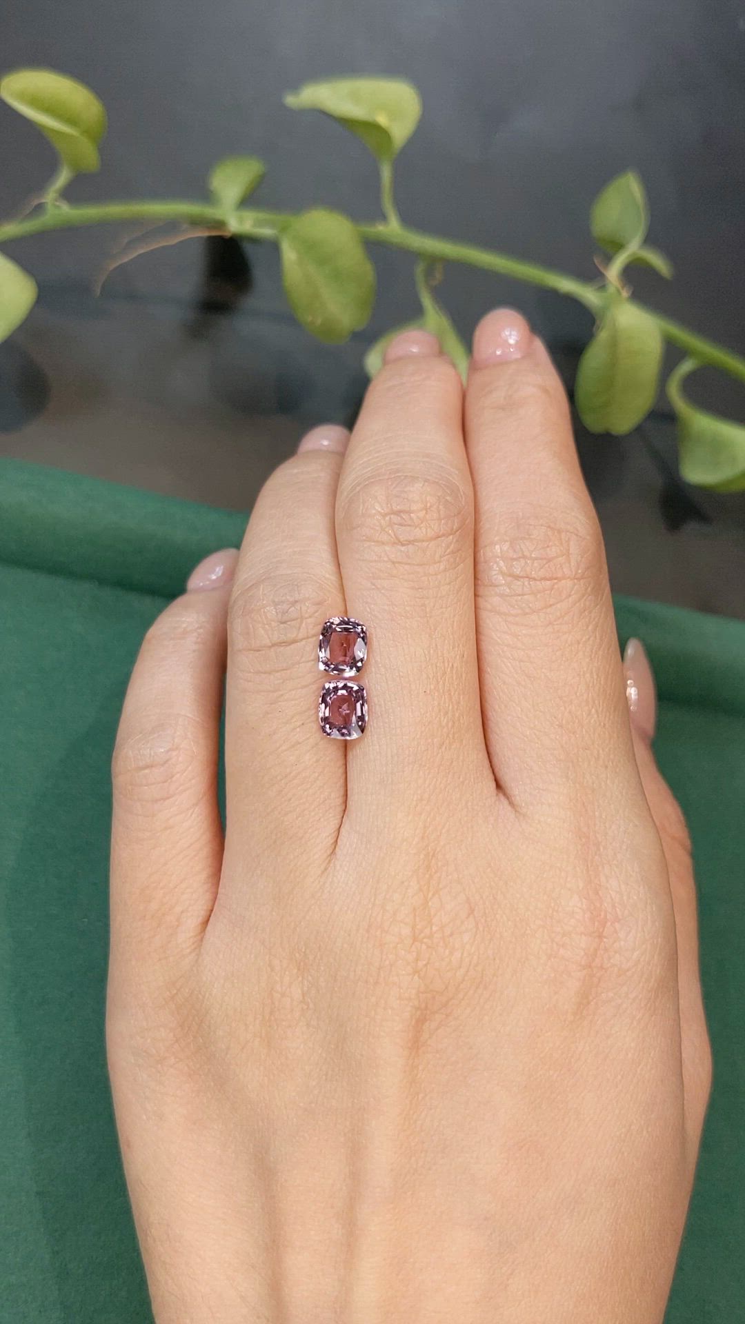 2.39 Ct.Tw.Total Carat Weight Pink Spinel Pair from Burma (Myanmar) Size Video