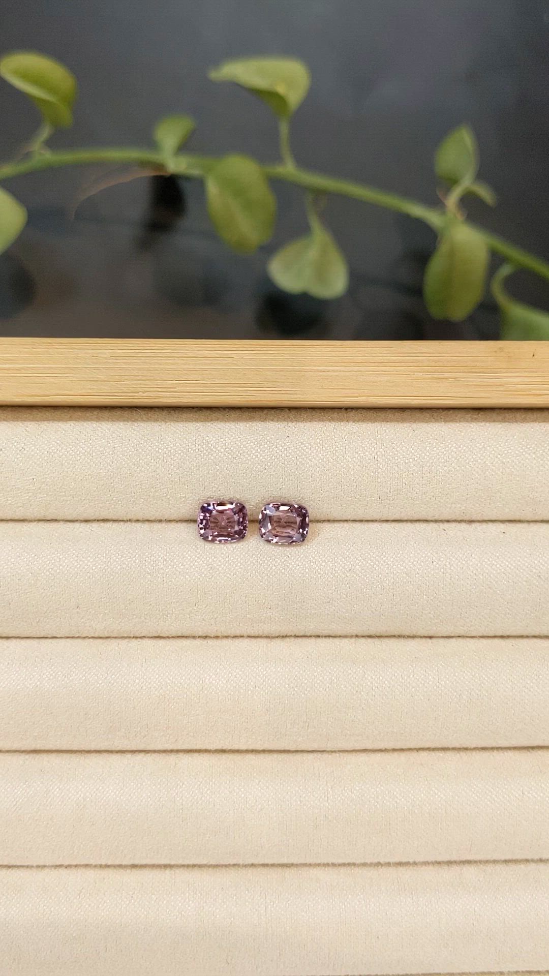 2.39 Ct.Tw.Total Carat Weight Pink Spinel Pair from Burma (Myanmar) Size Video