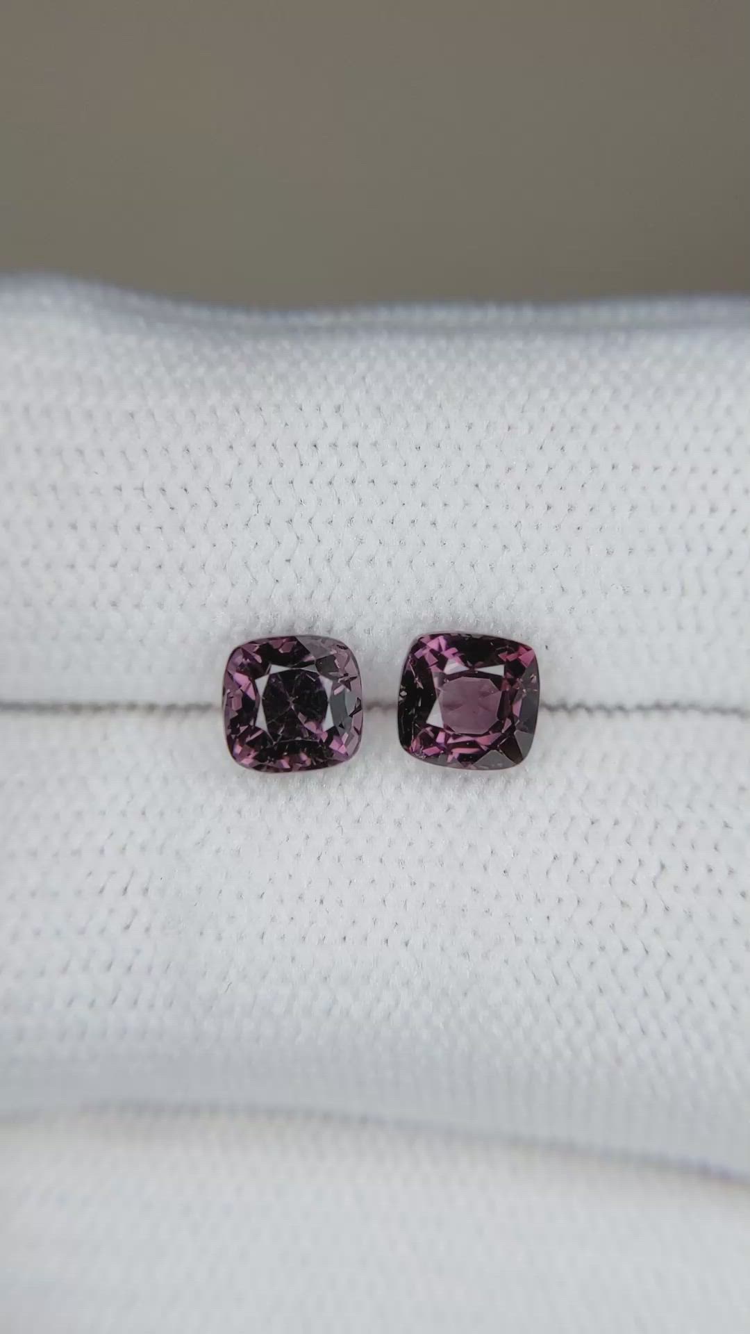 2.27 Ct.Tw.Total Carat Weight Pinkish Purple Spinel Pair from Burma (Myanmar) Size Video