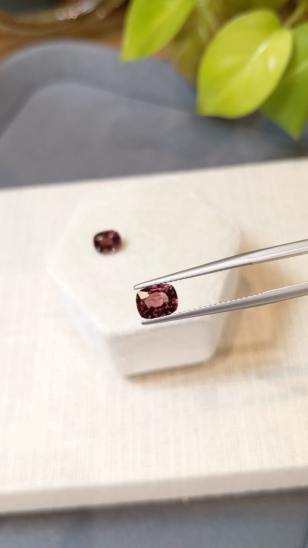 2.50 Ct.Tw.Total Carat Weight Pinkish Red Spinel Pair from Burma (Myanmar) Size Video